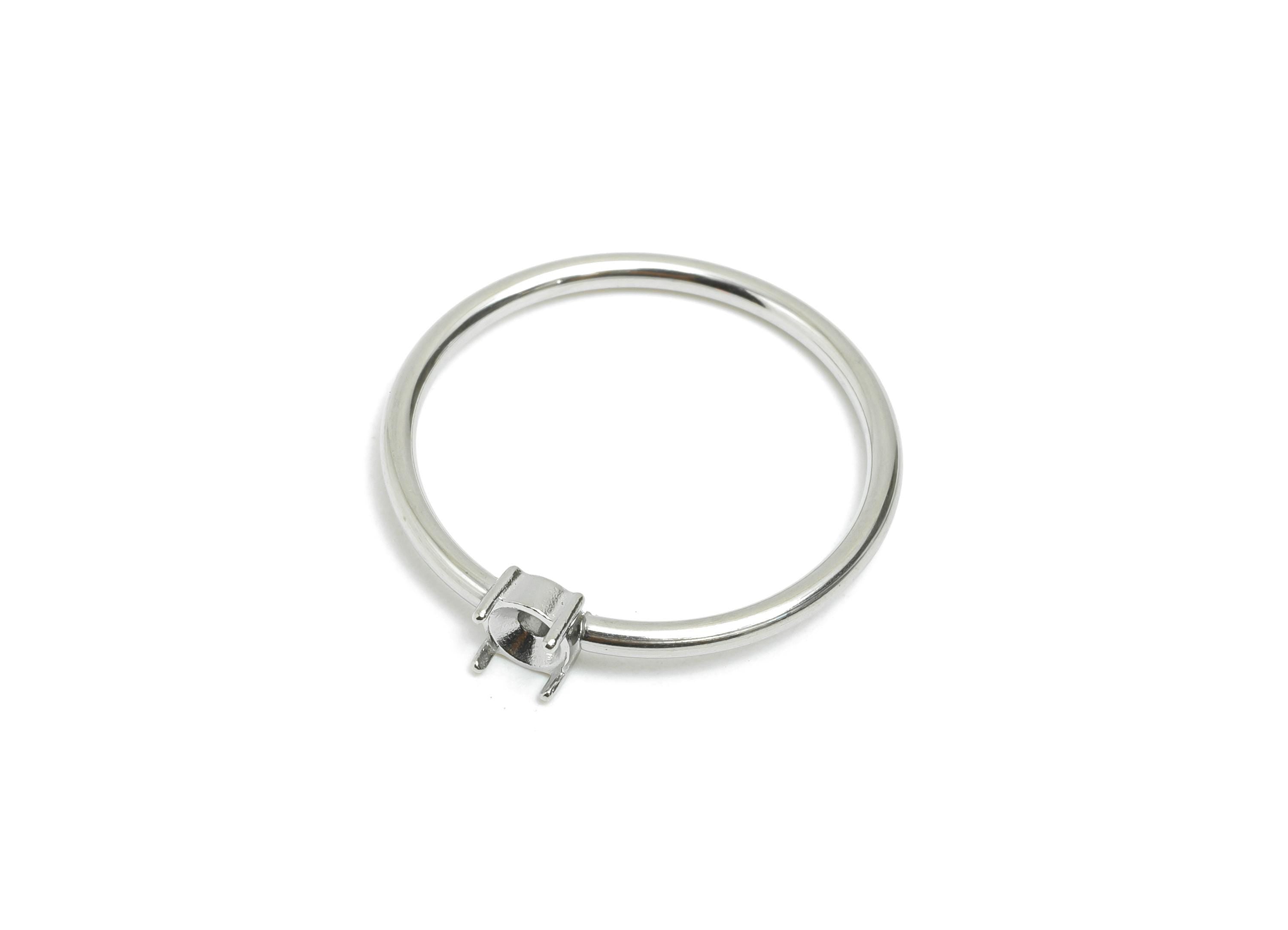 3.5mm Round Setting Ring - Prong Ring Settings - Ring Inner Size #8/18.1mm - Gemstone Holder Cabochon Ring Base - 22x21x1.5mm - SS1552-8 - DOMEDBAZAAR