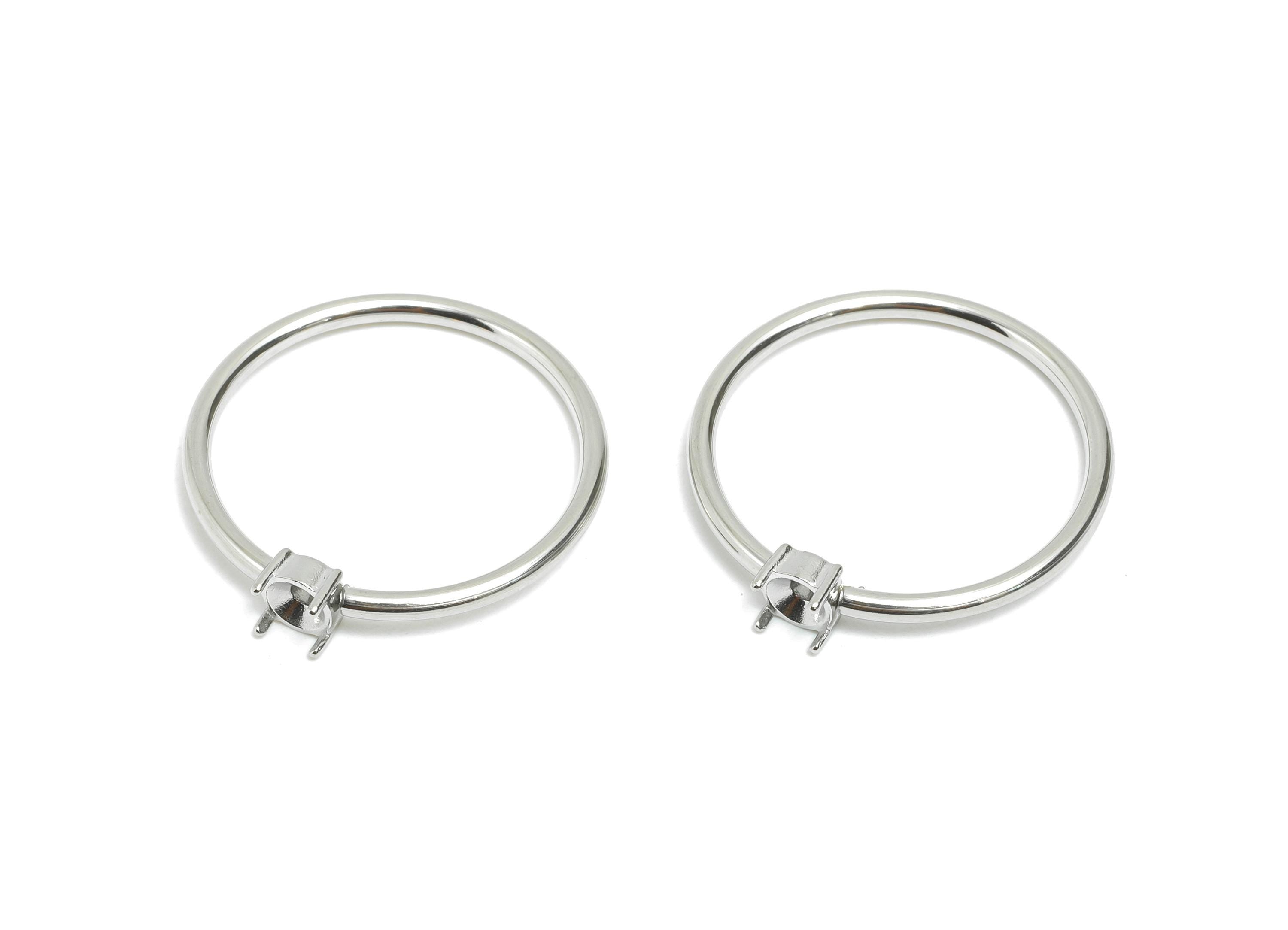 3.5mm Round Setting Ring - Prong Ring Settings - Ring Inner Size #8/18.1mm - Gemstone Holder Cabochon Ring Base - 22x21x1.5mm - SS1552-8 - DOMEDBAZAAR