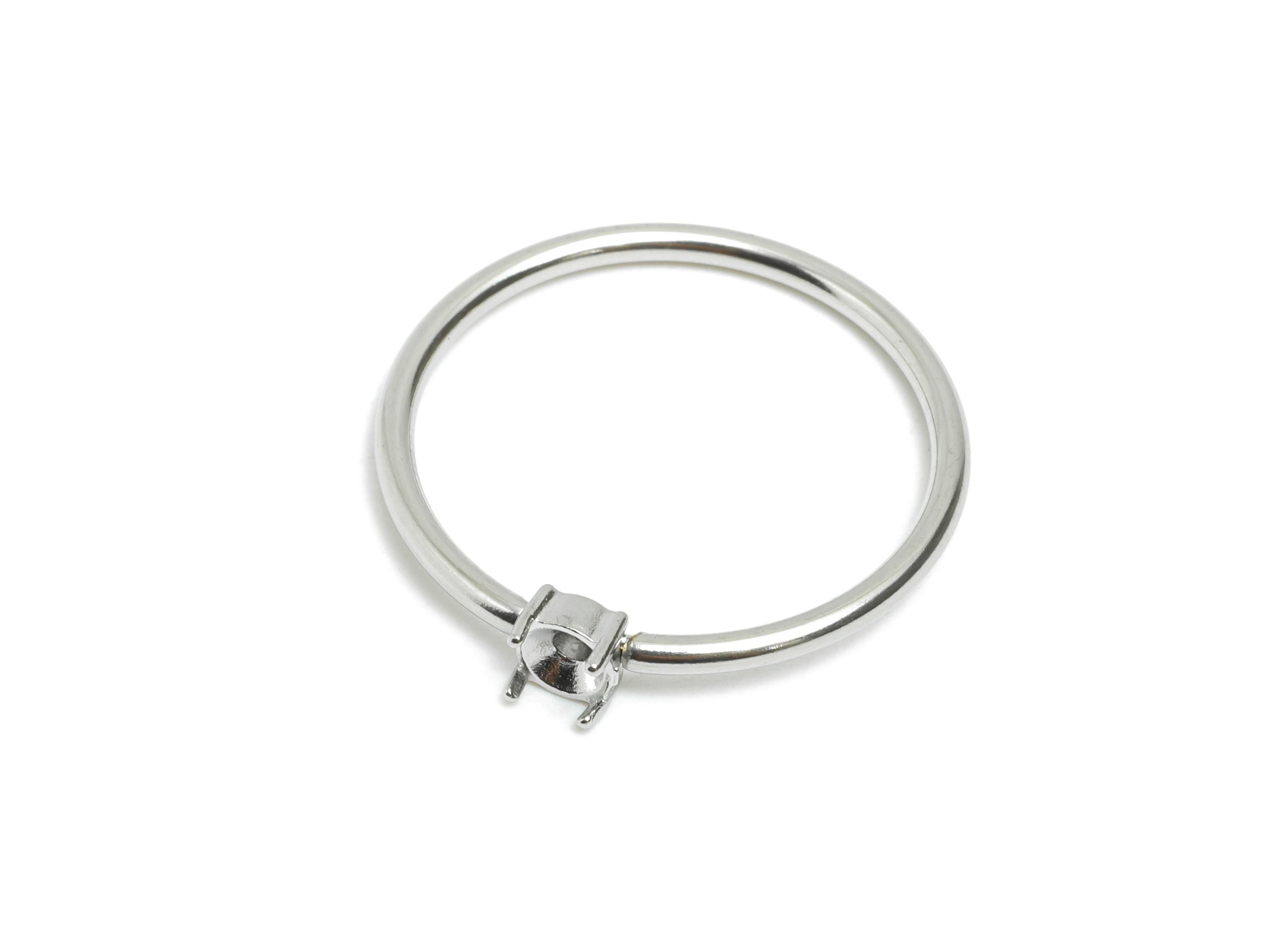 3.5mm Round Setting Ring - Prong Ring Settings - Ring Inner Size #9/18.9mm - Gemstone Holder Cabochon Ring Base - 23x21x1.5mm - SS1552-9 - DOMEDBAZAAR
