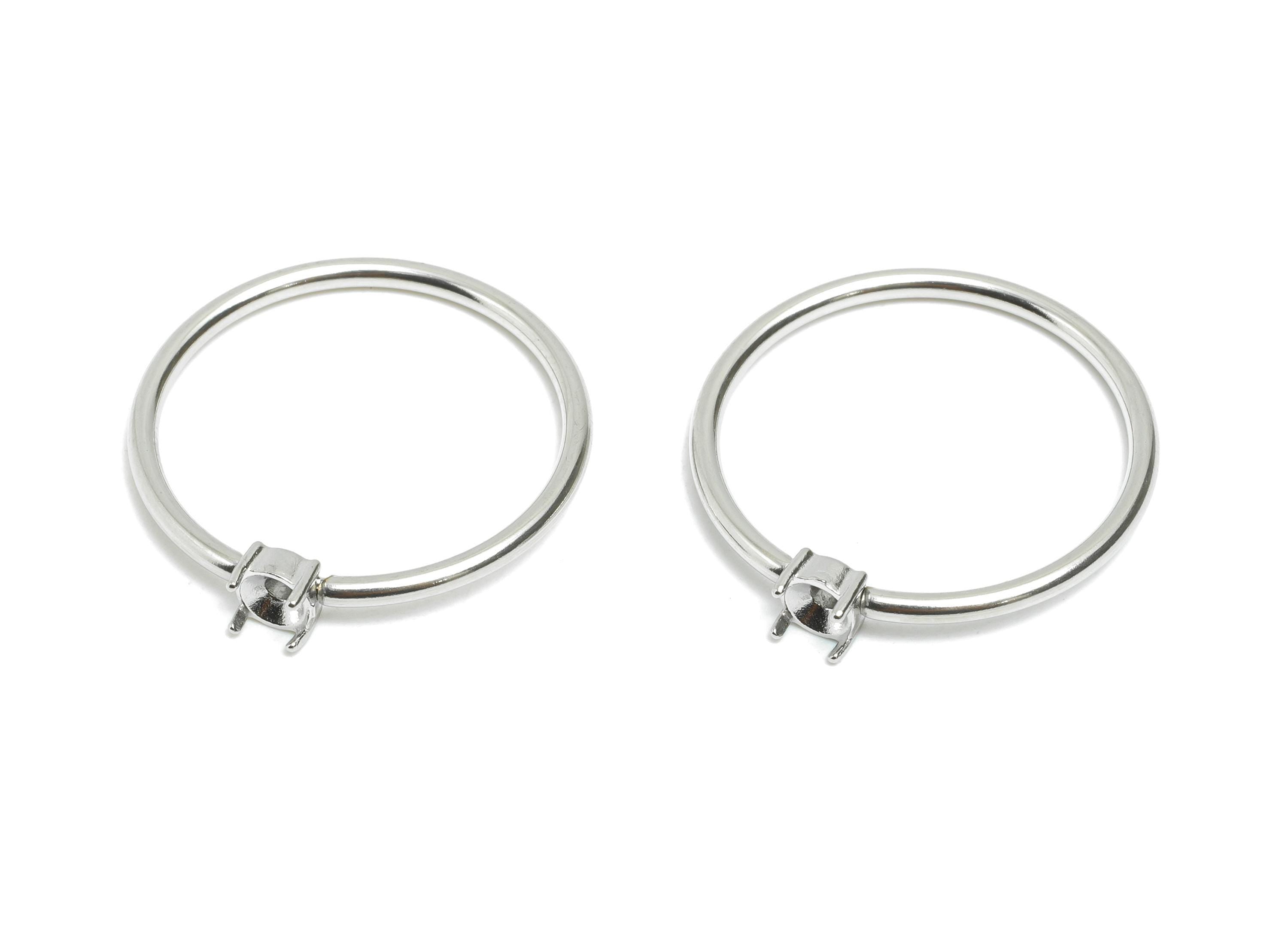 3.5mm Round Setting Ring - Prong Ring Settings - Ring Inner Size #9/18.9mm - Gemstone Holder Cabochon Ring Base - 23x21x1.5mm - SS1552-9 - DOMEDBAZAAR