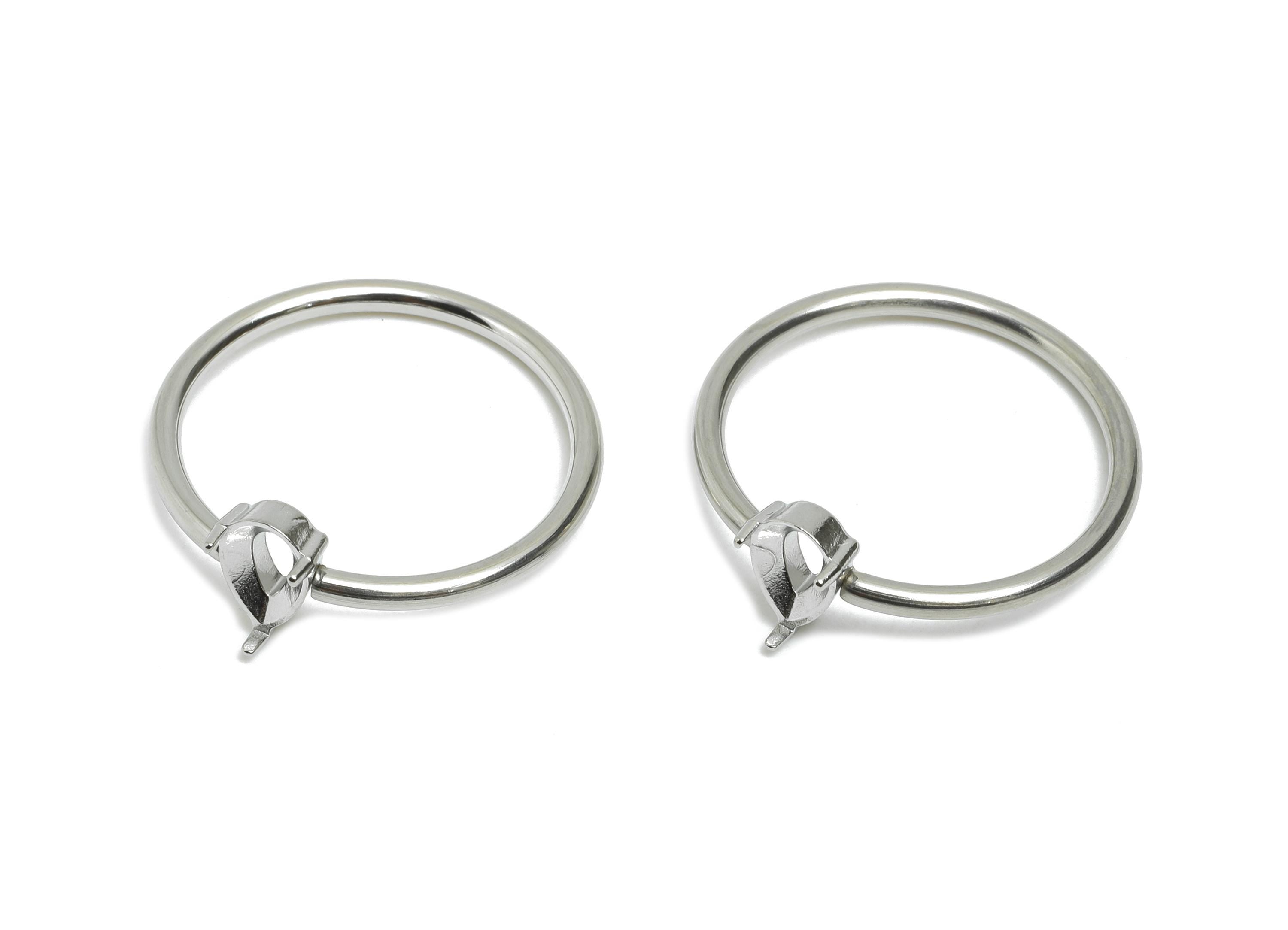 4x6mm Teardrop Setting Ring - Prong Ring Settings - Ring Inner Size #6/16.6mm - Gemstone Holder Cabochon Ring Base - 21x19x1.5mm - SS1551-6 - DOMEDBAZAAR