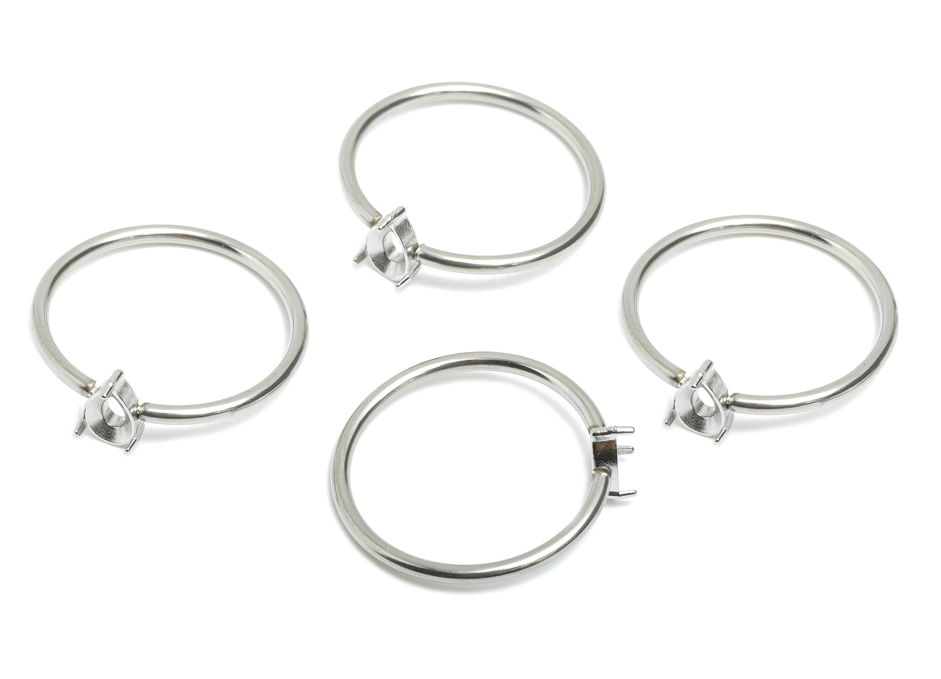 4x6mm Teardrop Setting Ring - Prong Ring Settings - Ring Inner Size #8/18.1mm - Gemstone Holder Cabochon Ring Base - 23x21x1.5mm - SS1551-8 - DOMEDBAZAAR