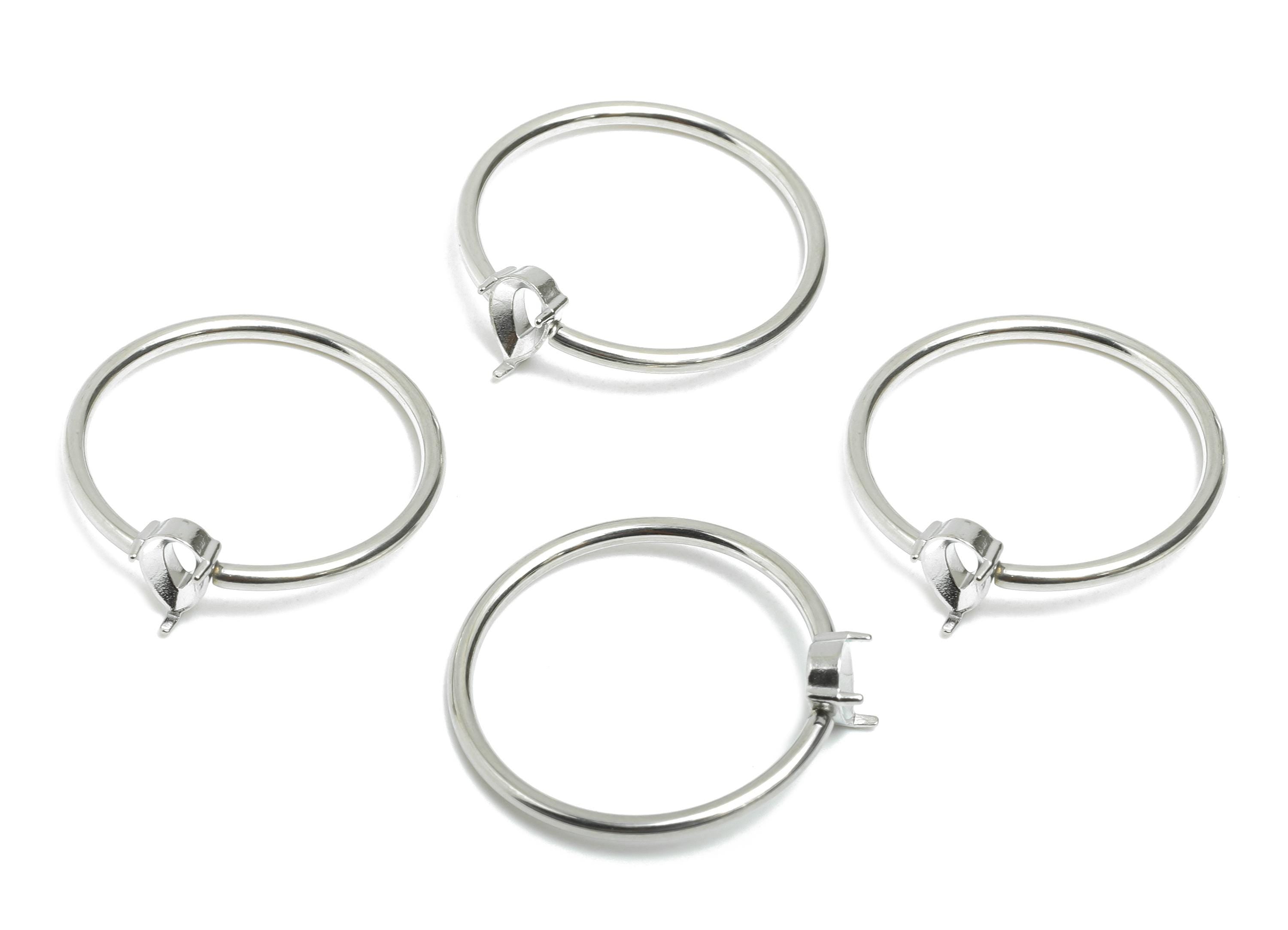 4x6mm Teardrop Setting Ring - Prong Ring Settings - Ring Inner Size #9/18.9mm - Gemstone Holder Cabochon Ring Base - 23x22x1.5mm - SS1551-9 - DOMEDBAZAAR