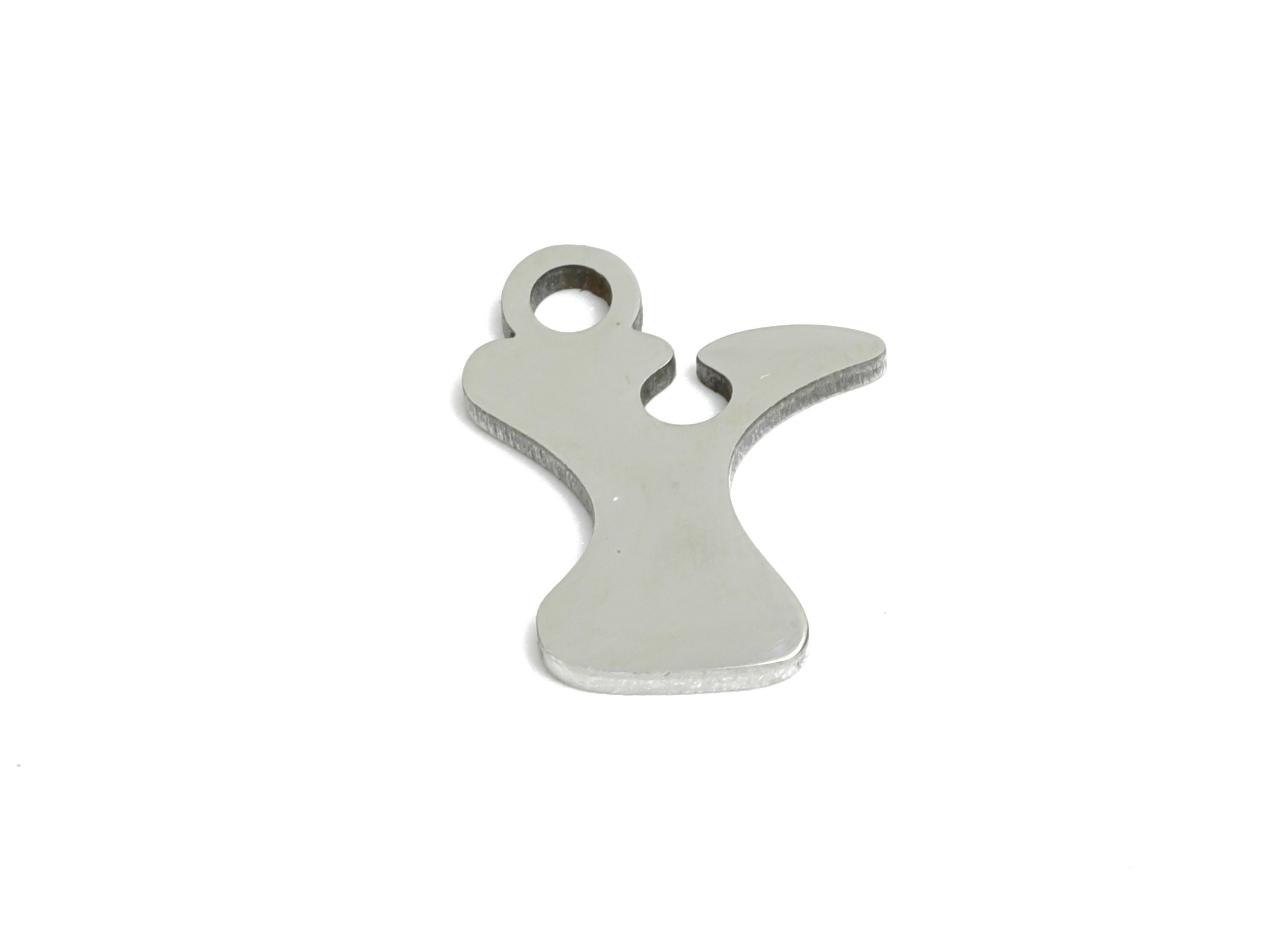 Steel Letter Y Charm - Personalized Initial Pendant for Bracelet - Unique Name Jewelry - Stylish Statement DIY - 12x9.5x0.98mm - SS2407 - DOMEDBAZAAR
