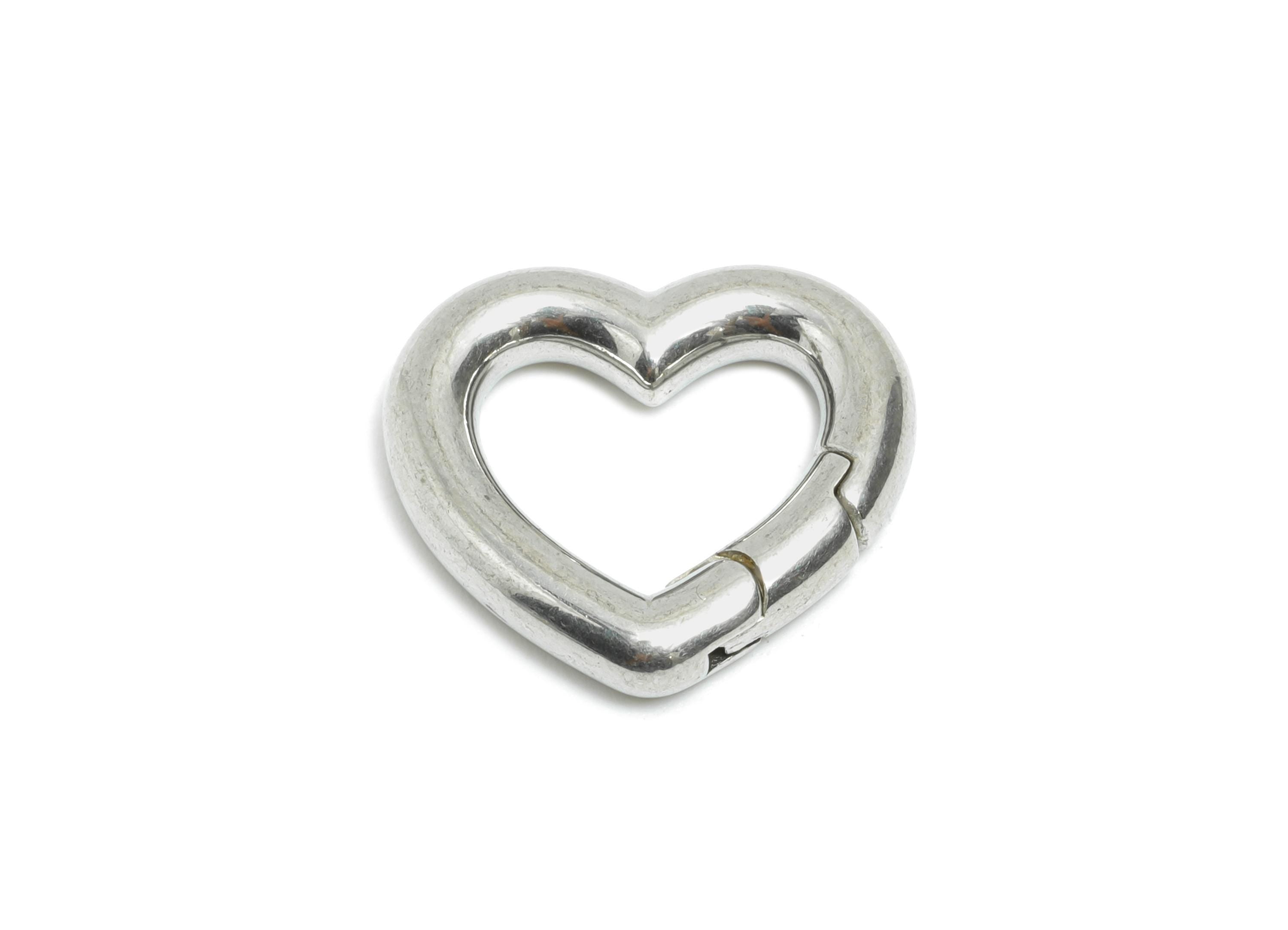 3*17mm Steel Heart Key Chain Clip - Heart Clasp For Key Ring Accessory - Lobster Clasp Alternative - Heart Connector - 16x17x3mm - SS1540 - DOMEDBAZAAR