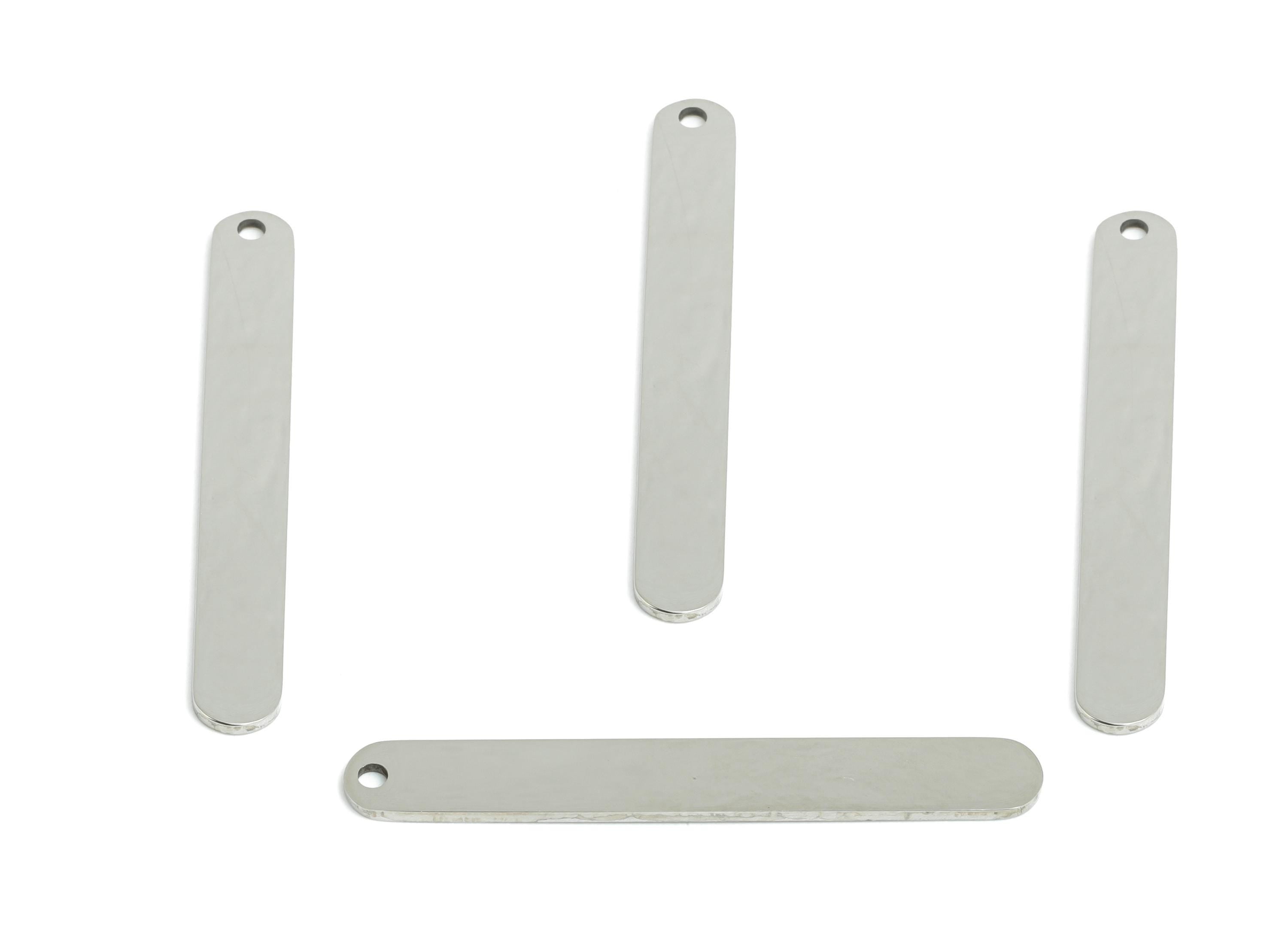 Steel Long Bar Pendant - Steel Stick Bar Charm - Cutout Geometric for Necklace - Metal DIY Jewelry Making Supplies - 38.9x5x0.98mm - SS2301 - DOMEDBAZAAR