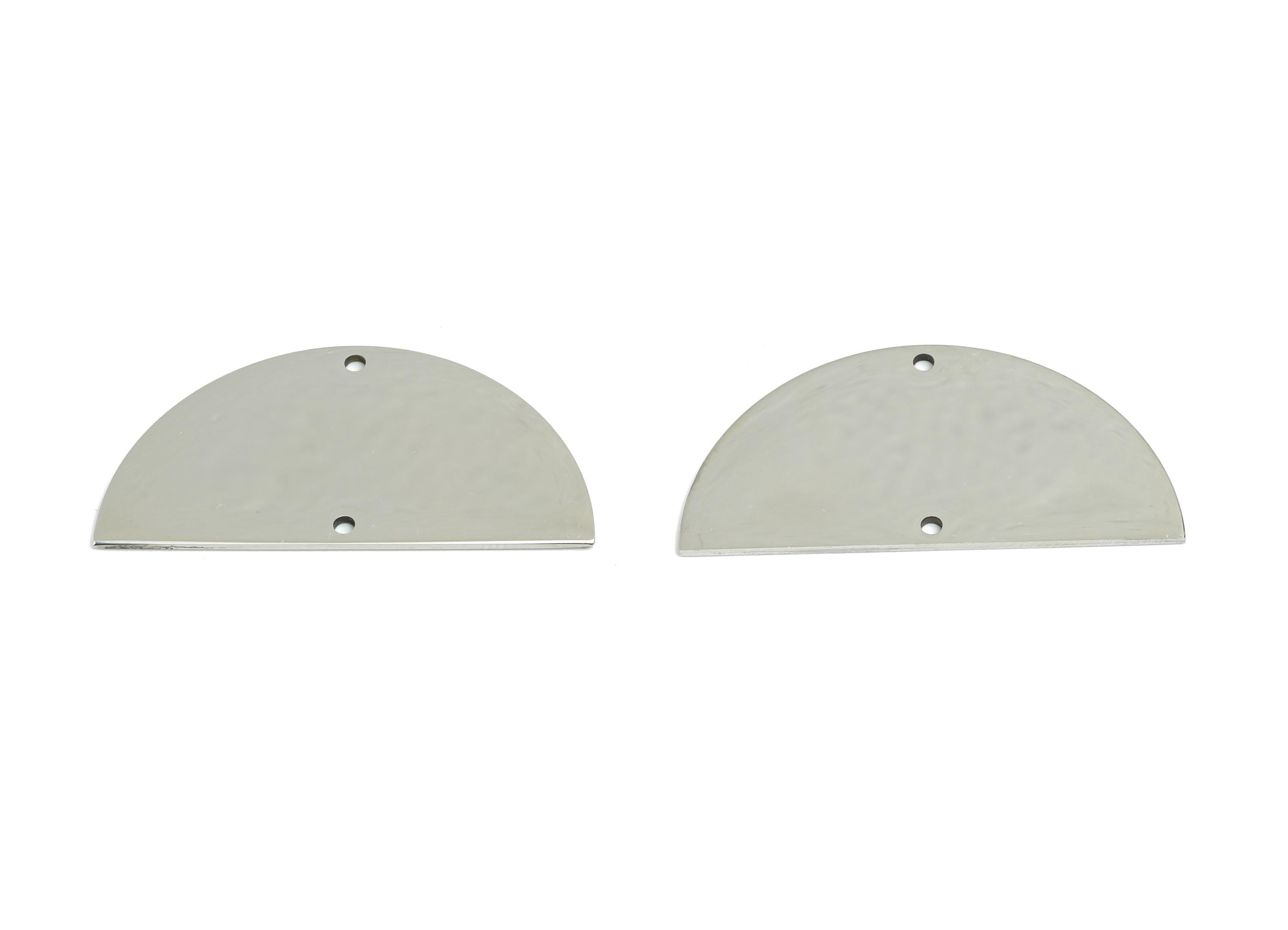 Steel Semicircle Connector - Half Round Geometric Pendant - Flat Metal Laser Cut Industrial Jewelry - Steel Making - 36x18x0.98mm - SS2284 - DOMEDBAZAAR