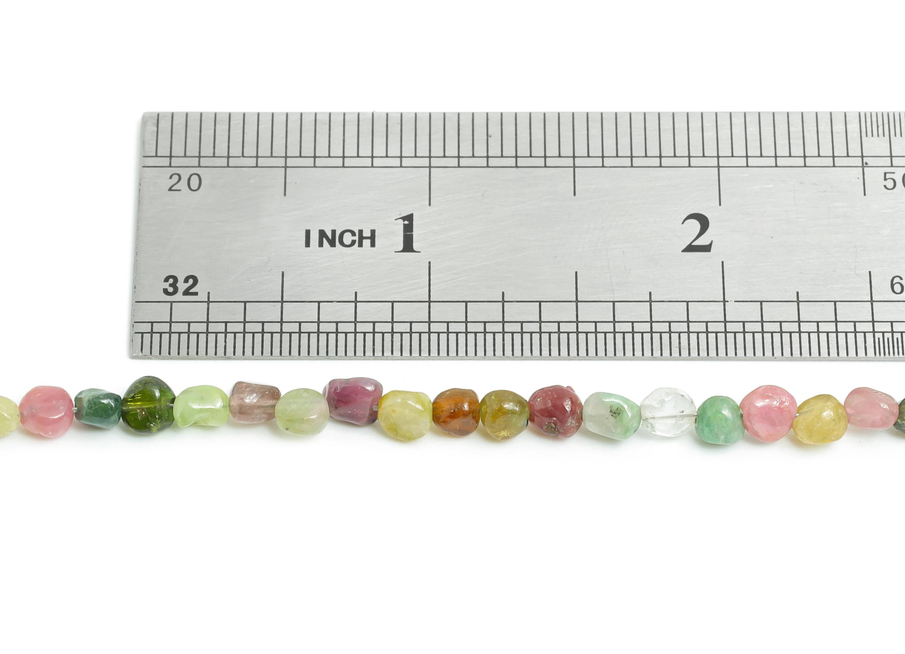4mm Tourmaline Stone Bracelet Strand - Tourmaline Bead for Bracelet - Crimp End - Gemstone Craft DIY - Healing Bead - 180x4x4mm - NS2552 - DOMEDBAZAAR