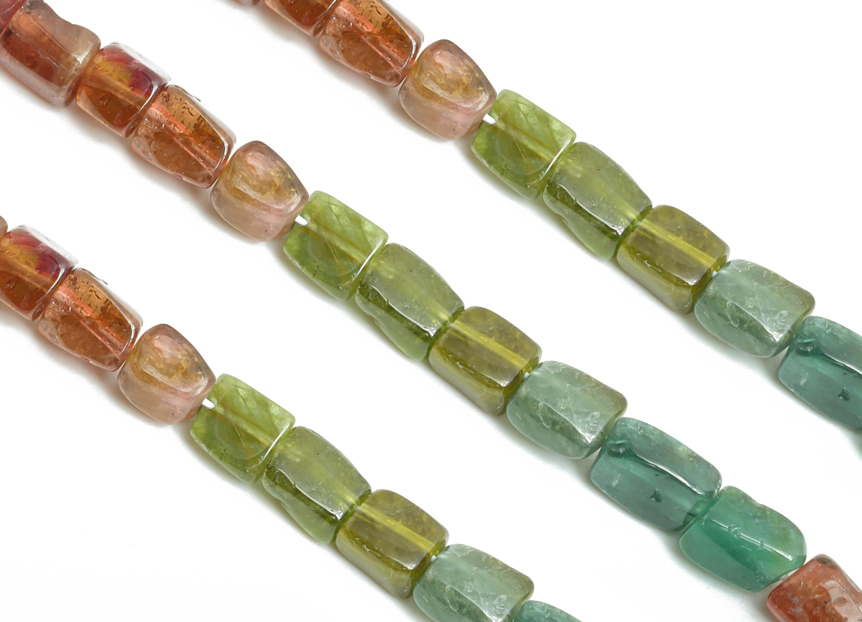 3x4mm Tourmaline Stone Bracelet Strand - Irregular Tourmaline Bead for Bracelet - Crimp End - Gemstone Craft DIY - 180x5x4.7mm - NS2549