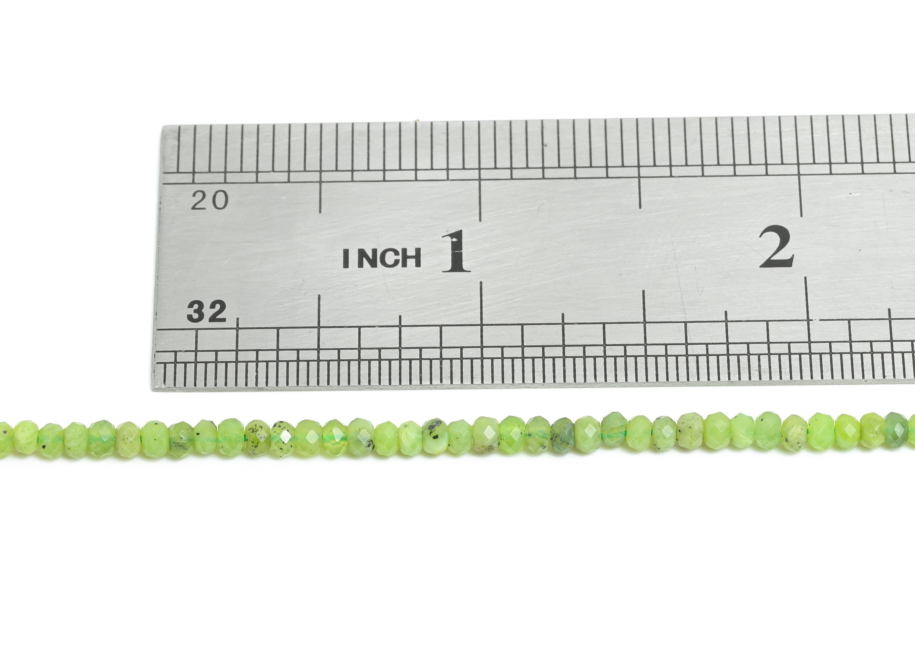 2x3mm Canadian Jade Natural Stone Bead - Faceted Rondella Canadian Jade 15.5 inch /Strand - Crafting Gemstone Beads - Elegant Bead - NS2442 - DOMEDBAZAAR