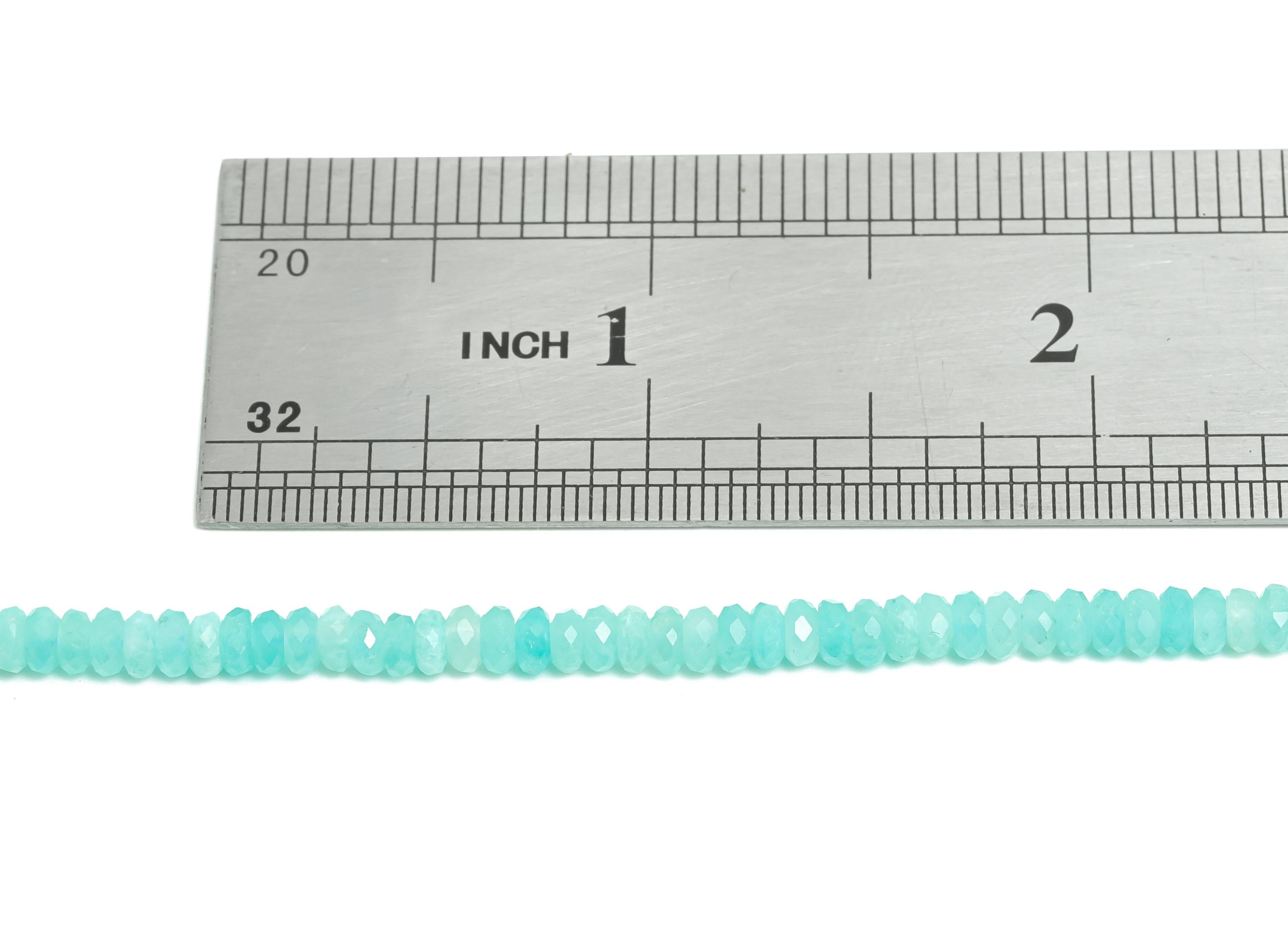 2x4mm Amazonite Stone Bead - Faceted Rondelle Amazonite 15.5 inch /Strand - Crafting Beads - Beads Craft Supplies - Stone Making - NS2412 - DOMEDBAZAAR