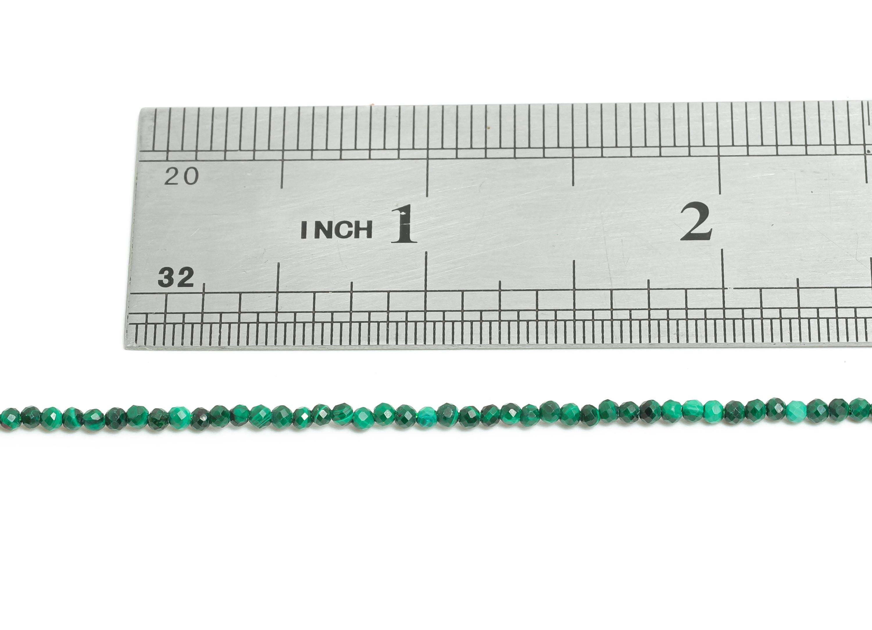 2x3mm Malachite Natural Stone Bead - Round  Malachite 15.5 inch /Strand - Chic Gemstone Jewelry Making Supplies - Beading Supplies - NS2439 - DOMEDBAZAAR