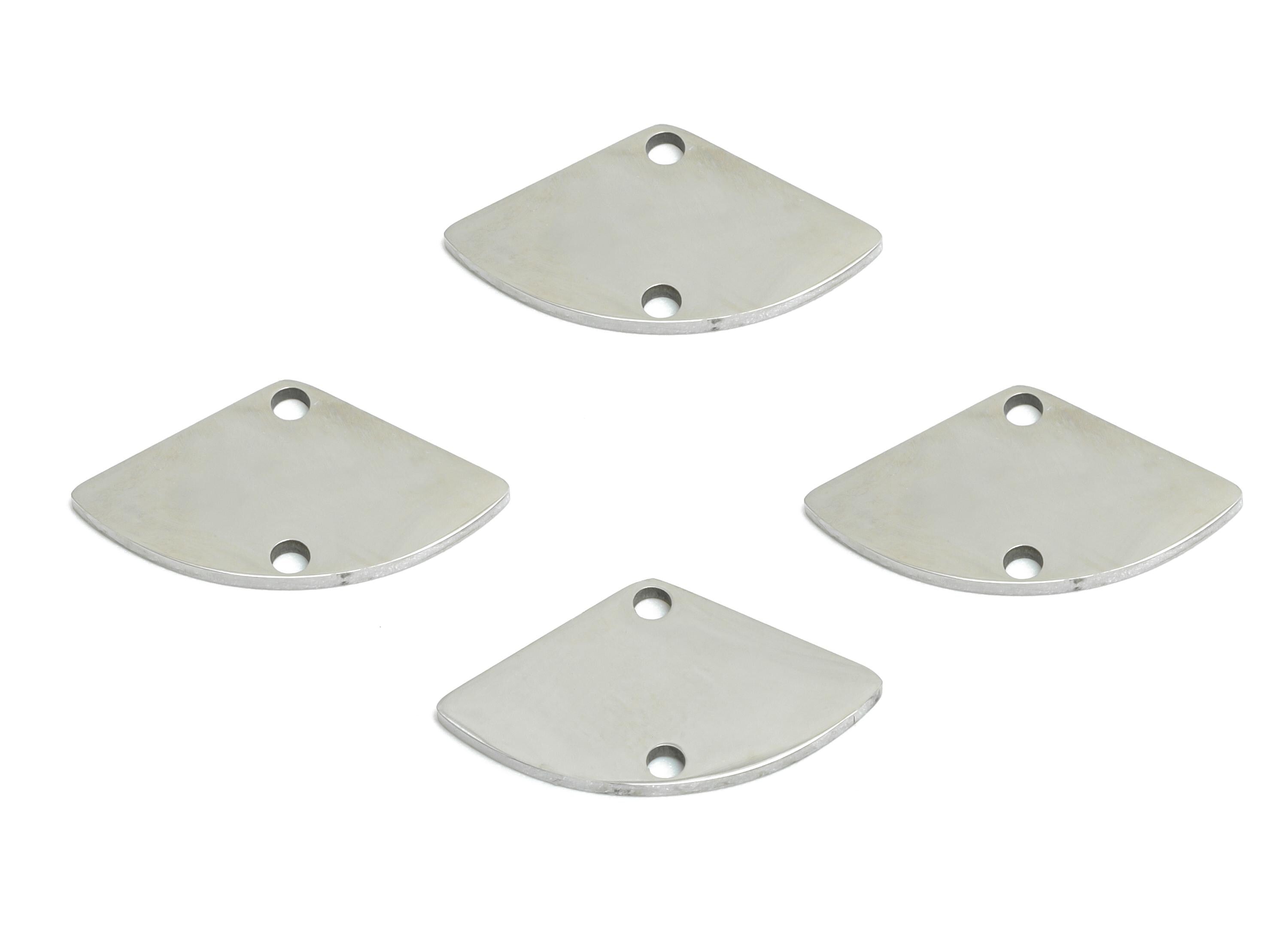 Quarter Circle Steel Connector - Minimalist Laser-Cut Fan Pendant for DIY Making - Trendy Jewelry Components - 17.12x9.47x0.98mm - SS2312 - DOMEDBAZAAR