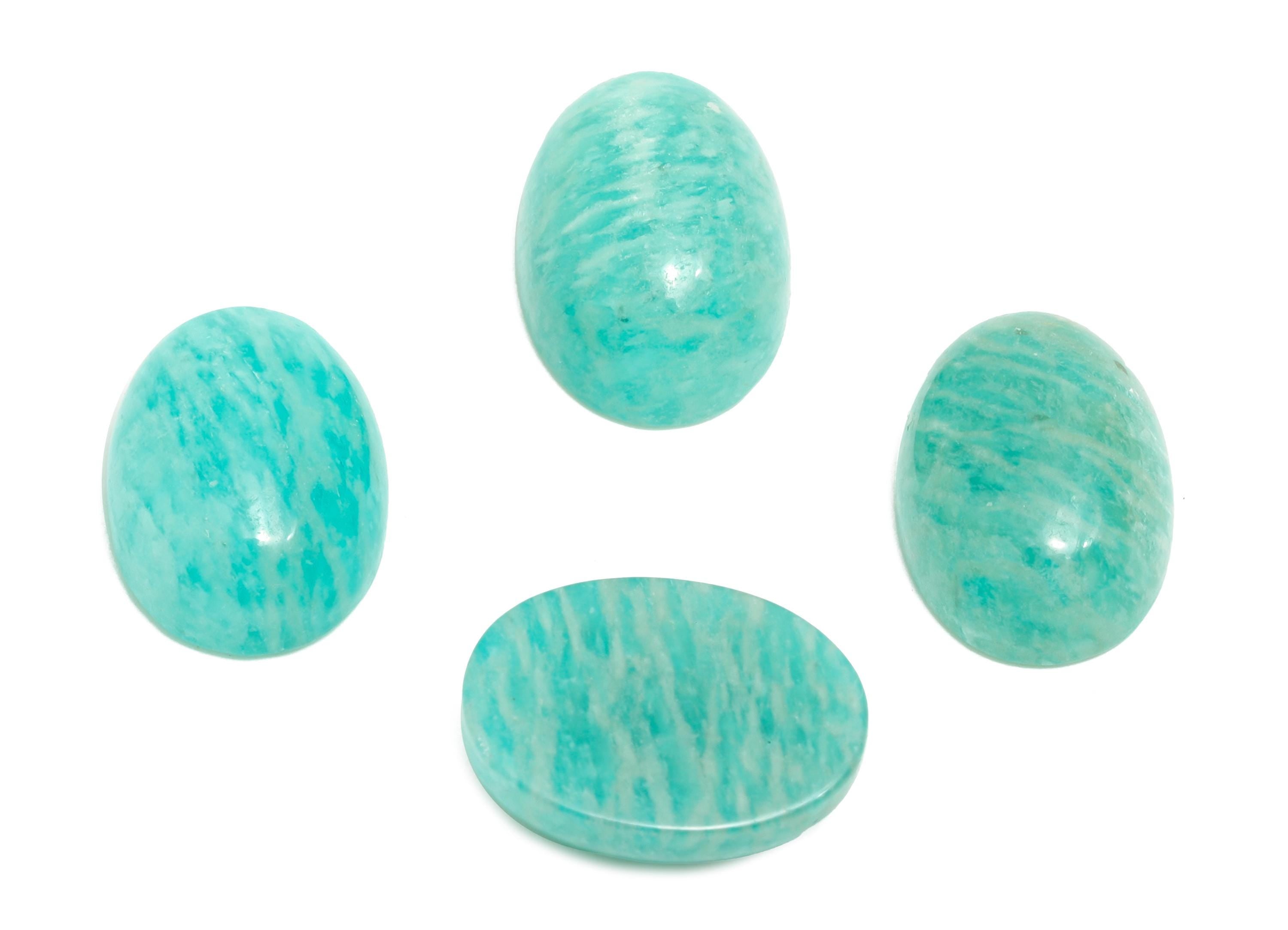 14x10mm Oval Amazonite Natural Stone - Cabochon Stone For Crafts - DIY Bezel Setting Stone Jewelry Supplies - Energy Healing Stone - NS2696 - DOMEDBAZAAR