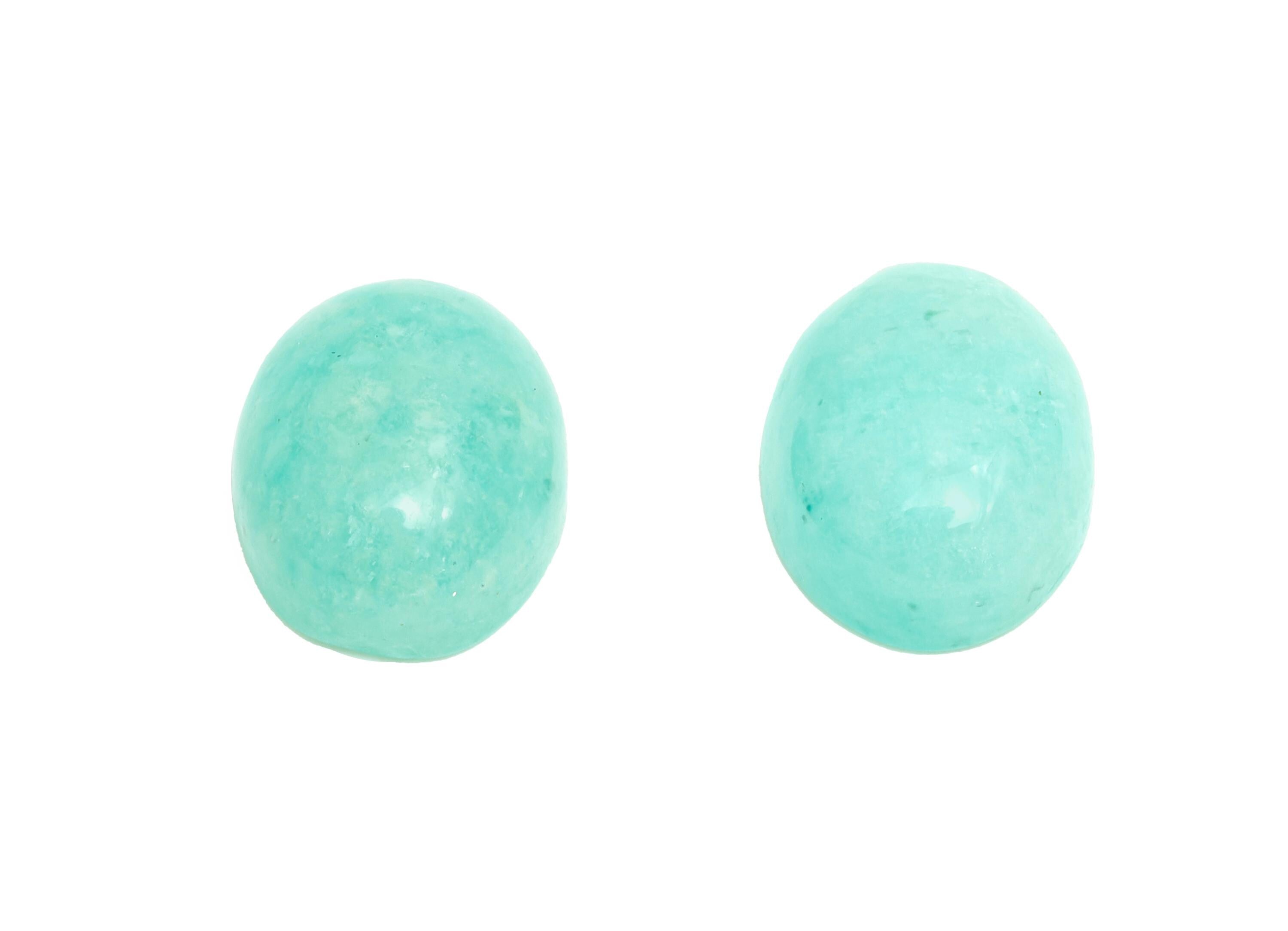 10x8mm Oval Amazonite Natural Stone - Cabochon Stone For Crafts - DIY Bezel Setting Stone Jewelry Supplies - Energy Healing Stone - NS2697 - DOMEDBAZAAR