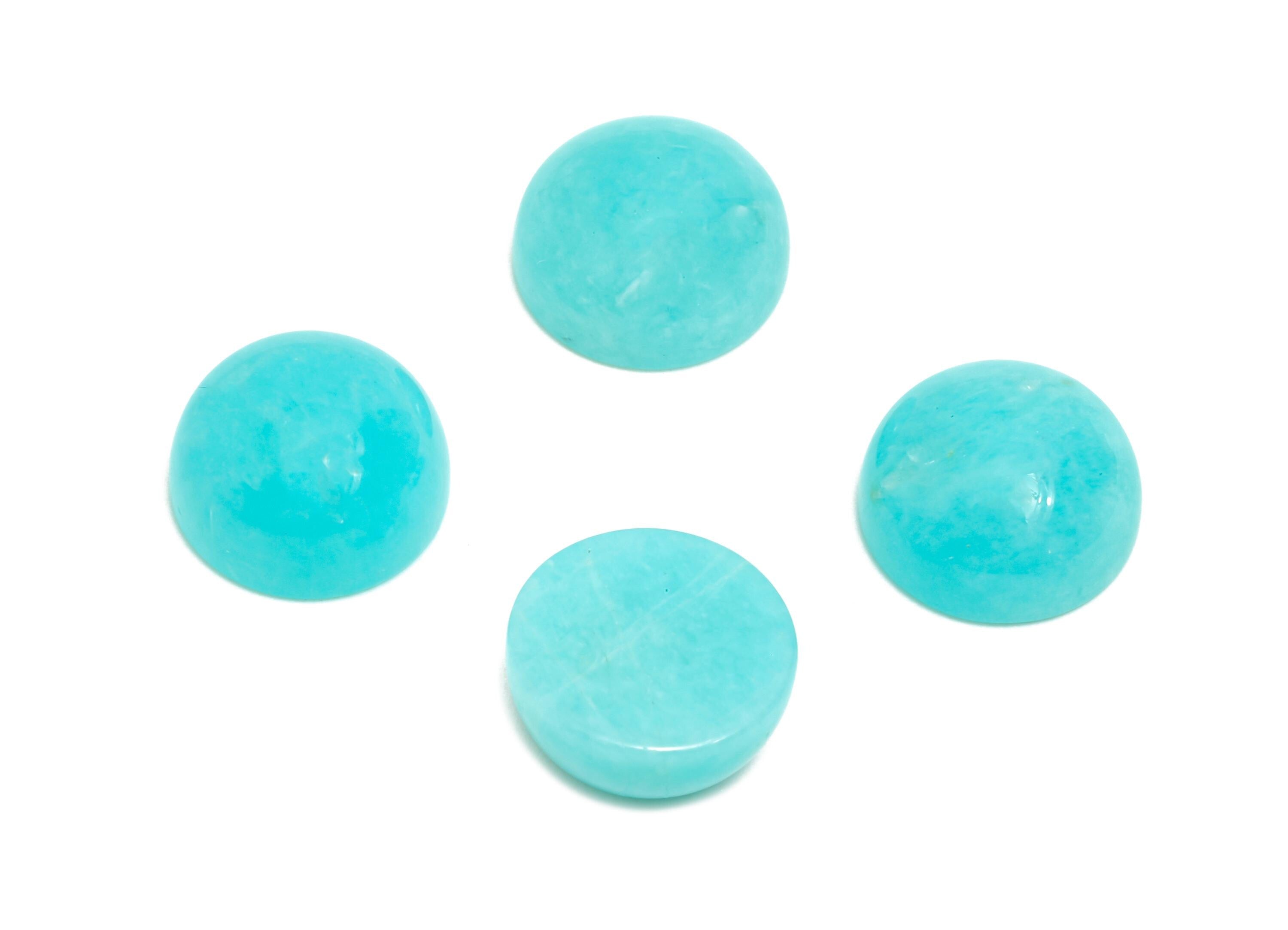 10mm Amazonite Natural Stone - Round Stone Cabochon For Crafts - DIY Bezel Setting Stone Jewelry Supplies - Energy Healing Stone - NS2728 - DOMEDBAZAAR