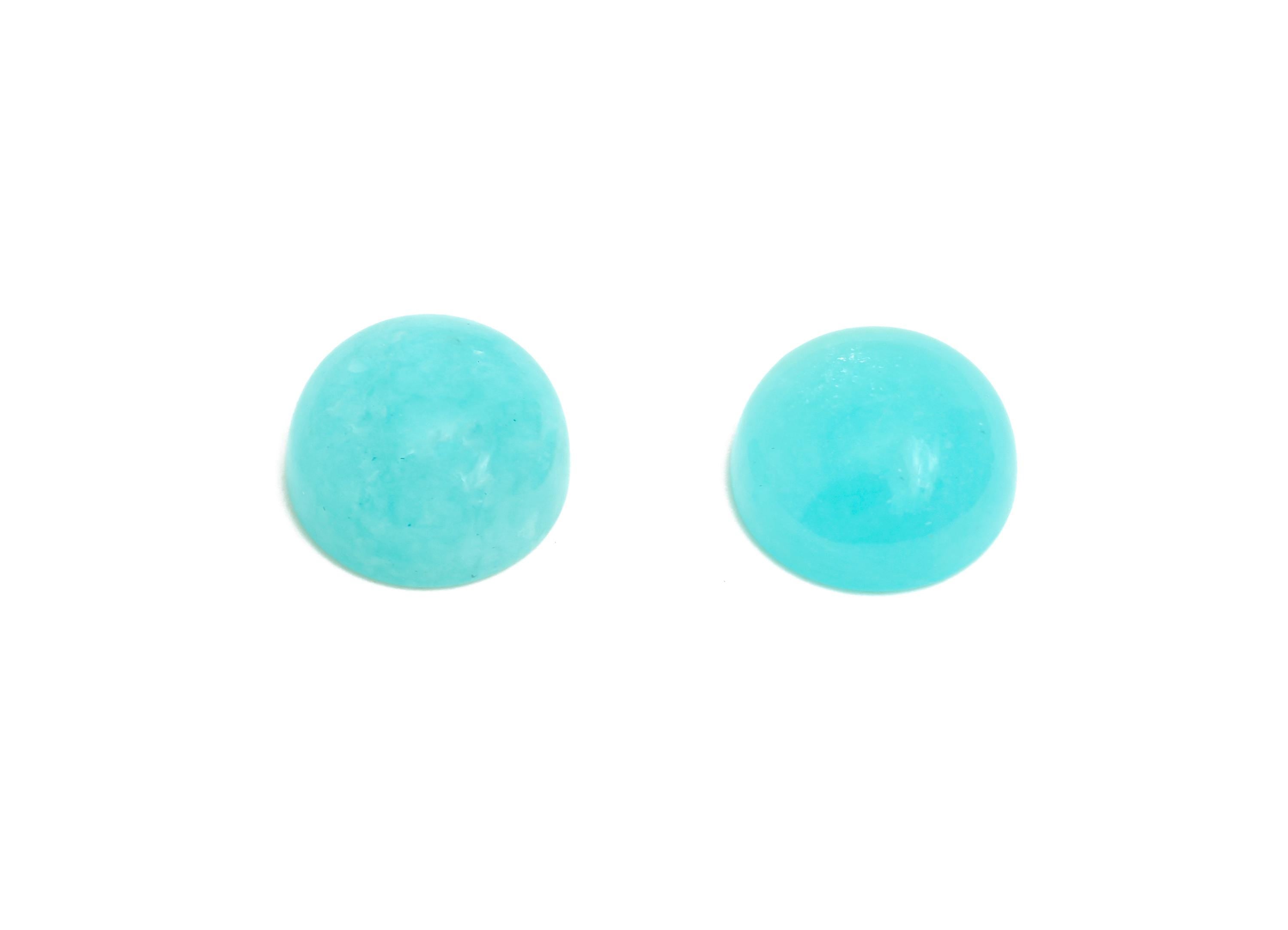 9mm Amazonite Natural Stone - Round Stone Cabochon For Crafts - DIY Bezel Setting Stone Jewelry Supplies - Energy Healing Stone - NS2727 - DOMEDBAZAAR