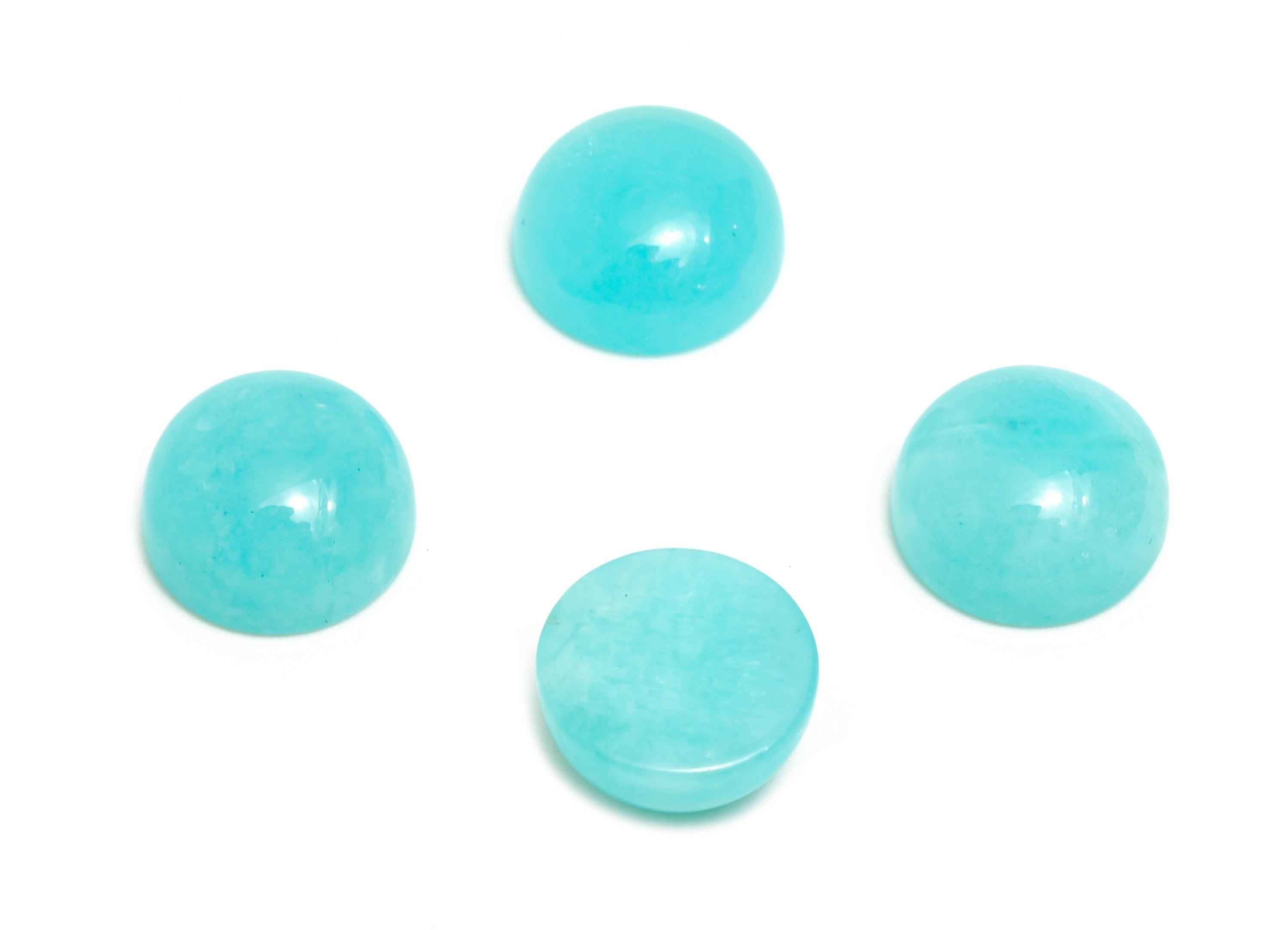 9mm Amazonite Natural Stone - Round Stone Cabochon For Crafts - DIY Bezel Setting Stone Jewelry Supplies - Energy Healing Stone - NS2727 - DOMEDBAZAAR