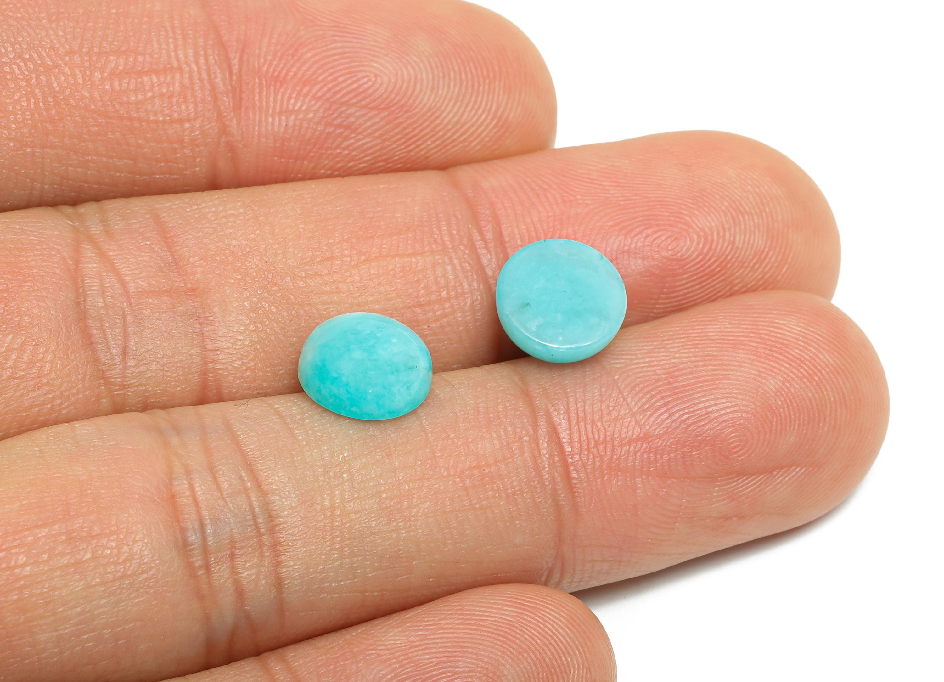 9mm Amazonite Natural Stone - Round Stone Cabochon For Crafts - DIY Bezel Setting Stone Jewelry Supplies - Energy Healing Stone - NS2727 - DOMEDBAZAAR