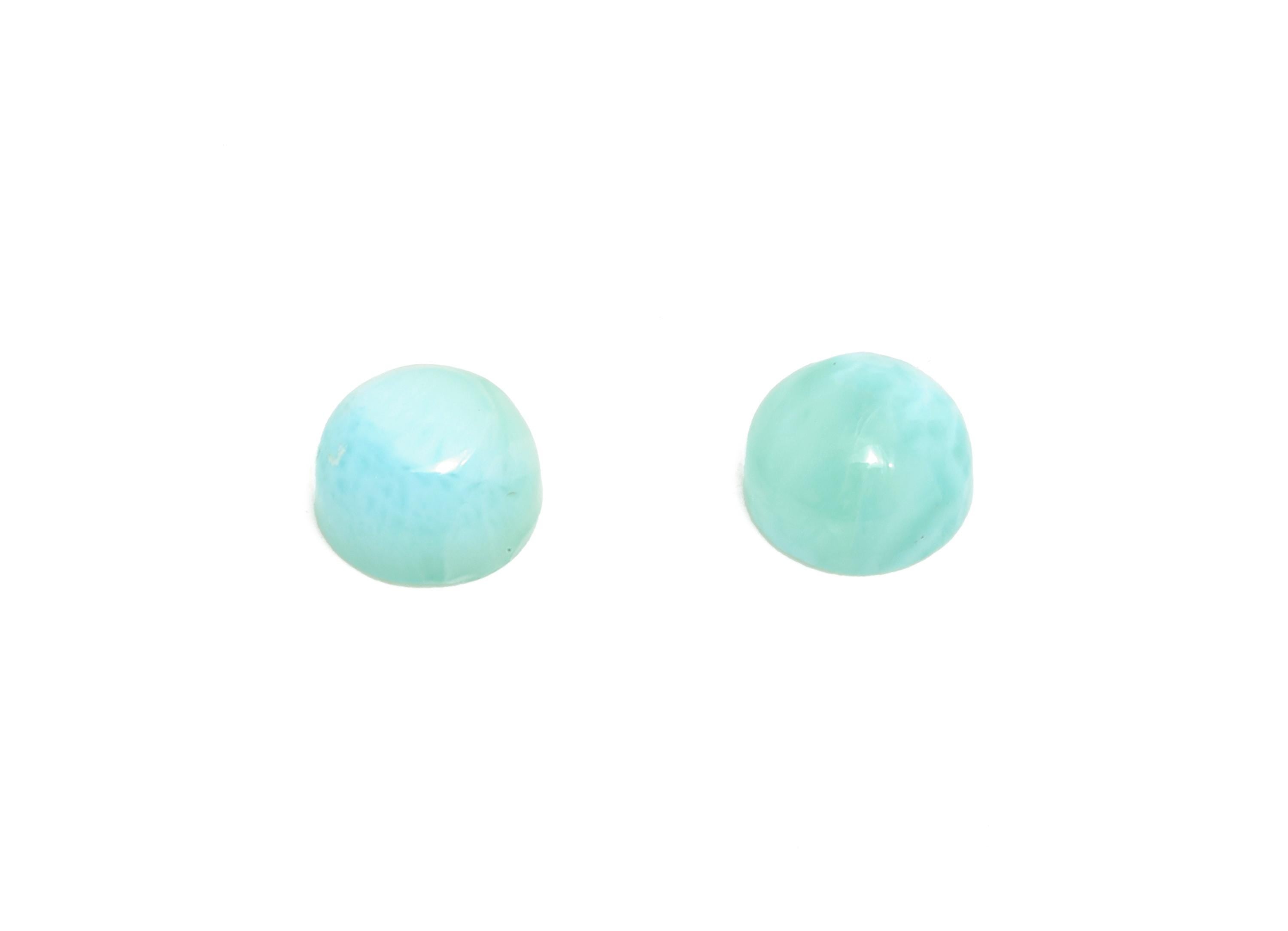 5mm Round Larimar Natural Stone - Blue Larimar Cabochon For Crafts - Larimar Stone For Bezel Setting - Larimar For Jewelry Making - NS2740 - DOMEDBAZAAR