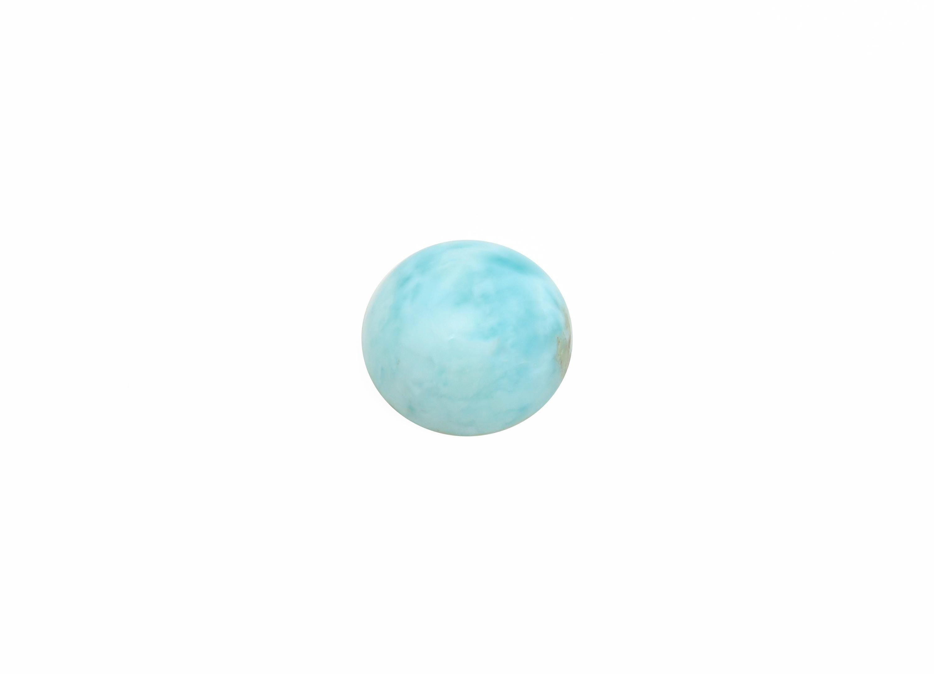 7mm Round Larimar Natural Stone - Blue Larimar Cabochon For Crafts - Larimar Stone For Bezel Setting - Larimar For Jewelry Making - NS2742 - DOMEDBAZAAR