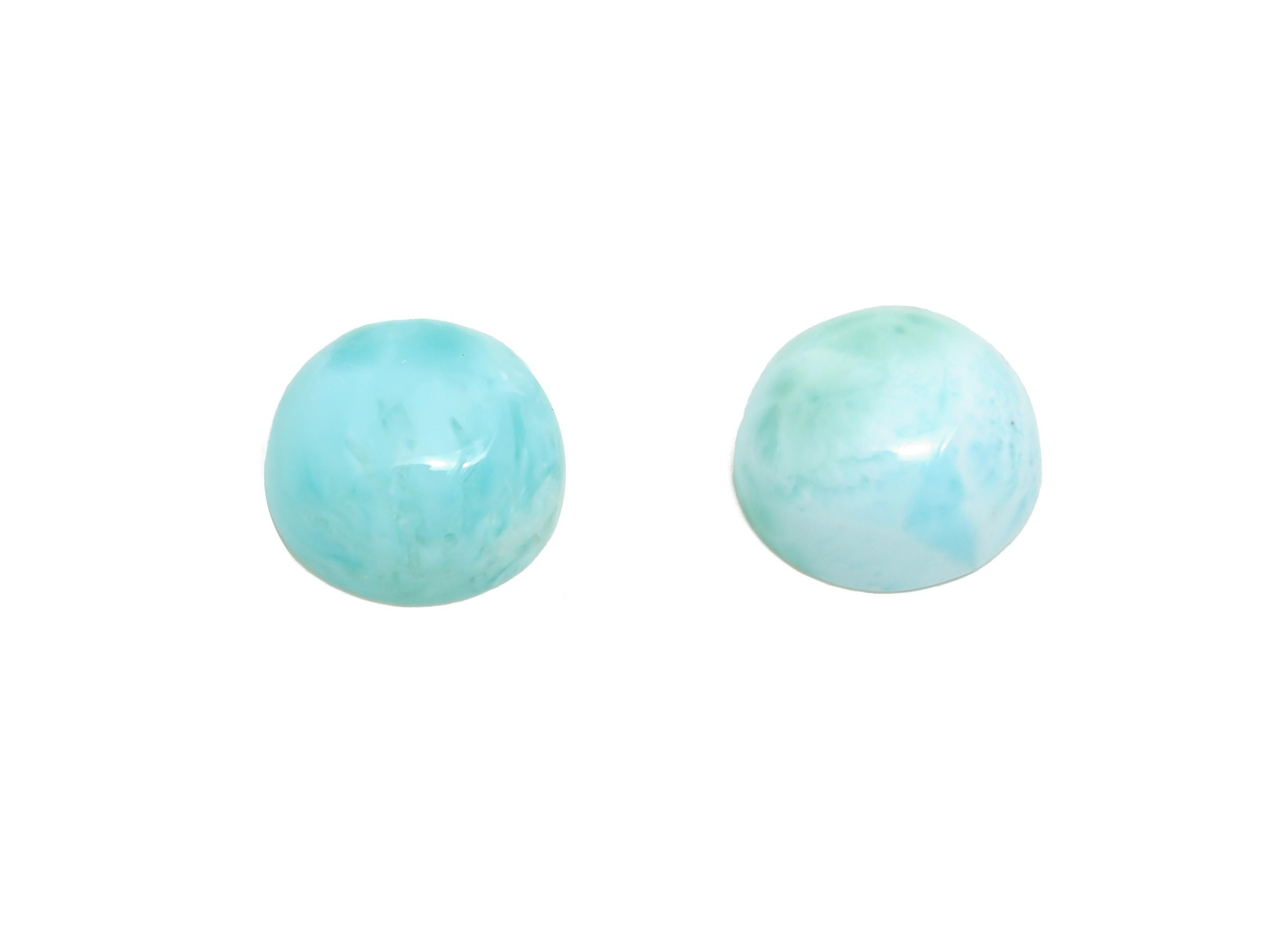 8mm Round Larimar Natural Stone - Blue Larimar Cabochon For Crafts - Larimar Stone For Bezel Setting - Larimar For Jewelry Making - NS2743 - DOMEDBAZAAR