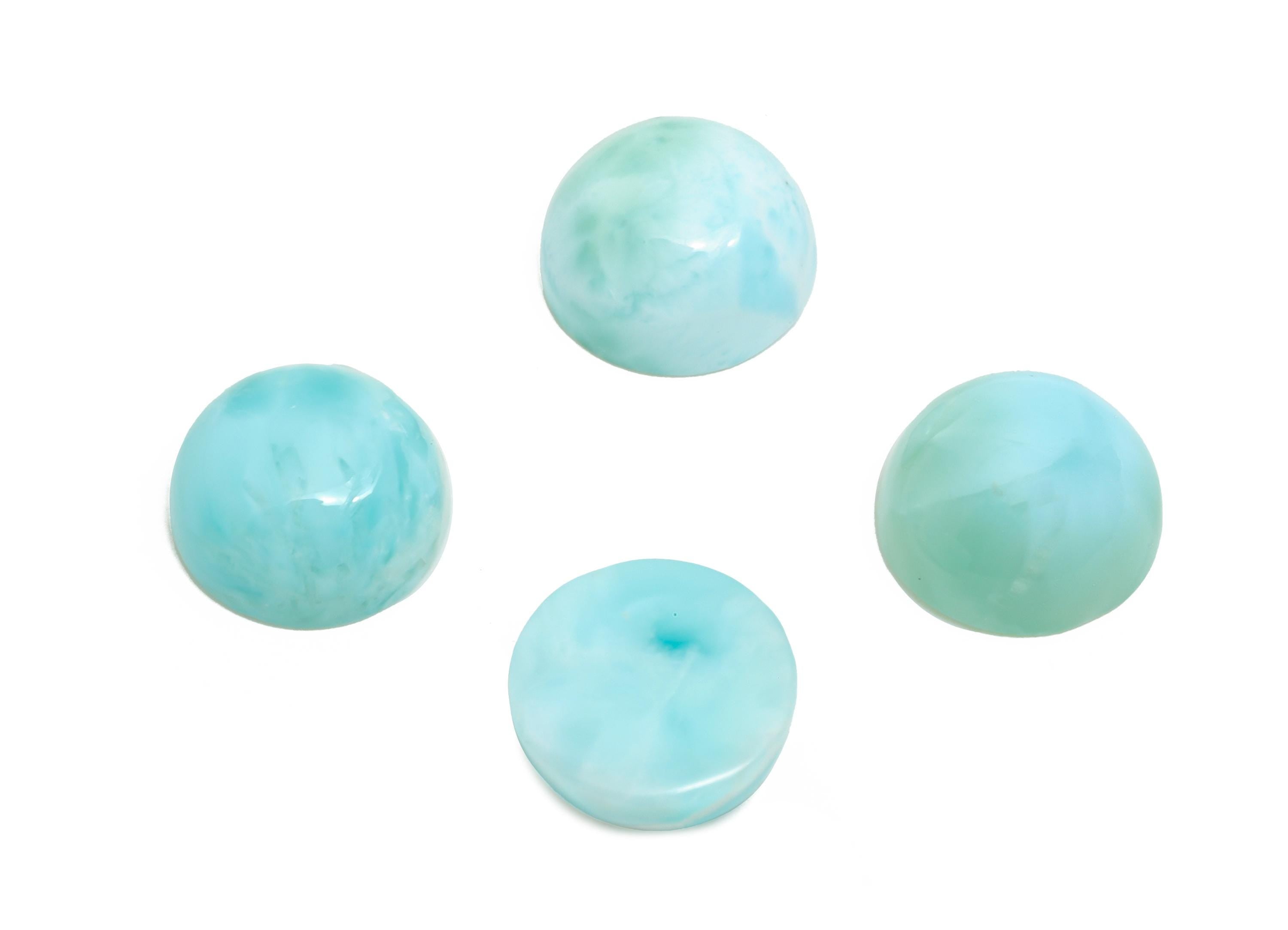8mm Round Larimar Natural Stone - Blue Larimar Cabochon For Crafts - Larimar Stone For Bezel Setting - Larimar For Jewelry Making - NS2743 - DOMEDBAZAAR