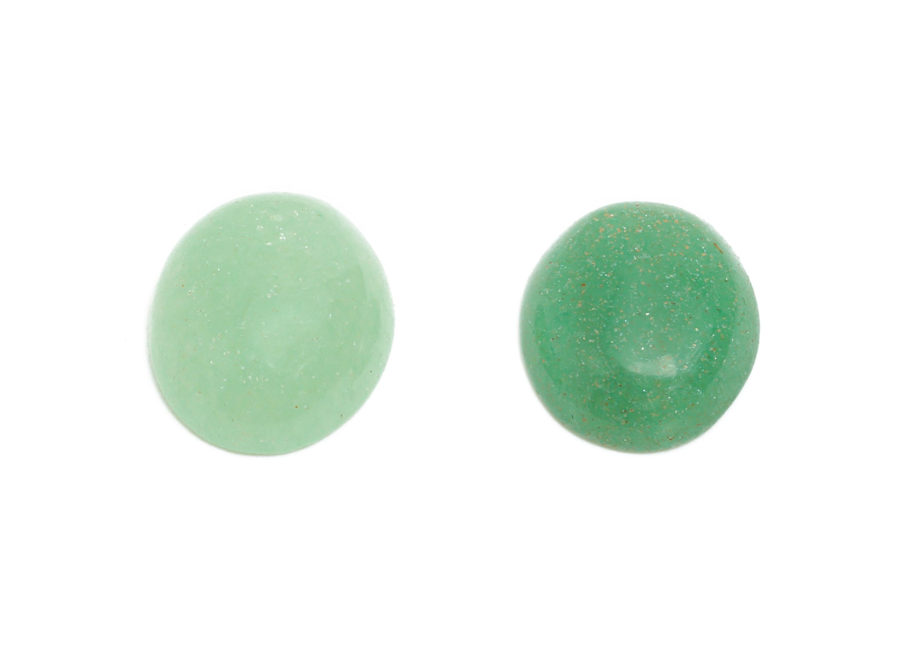 10*12mm Green Aventurine Natural Stone - Oval Cabochon for DIY Making - Setting Stone for Ring or Pendant - Decorative Gemstone - NS2908 - DOMEDBAZAAR