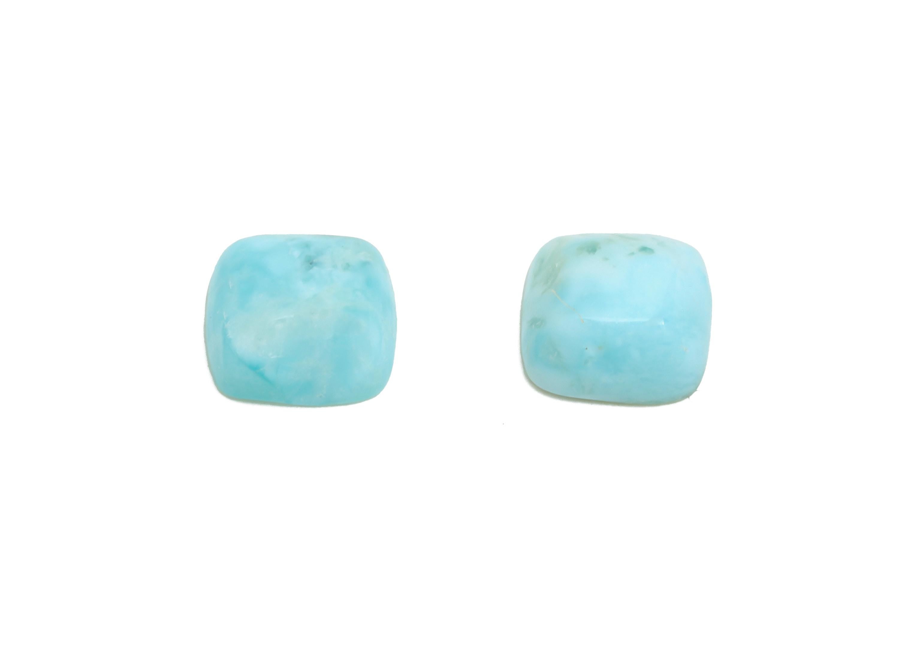 6mm Square Larimar Natural Stone - Blue Larimar Cabochon For Crafts - Larimar Stone For Bezel Setting - Larimar For Jewelry Making - NS2745 - DOMEDBAZAAR