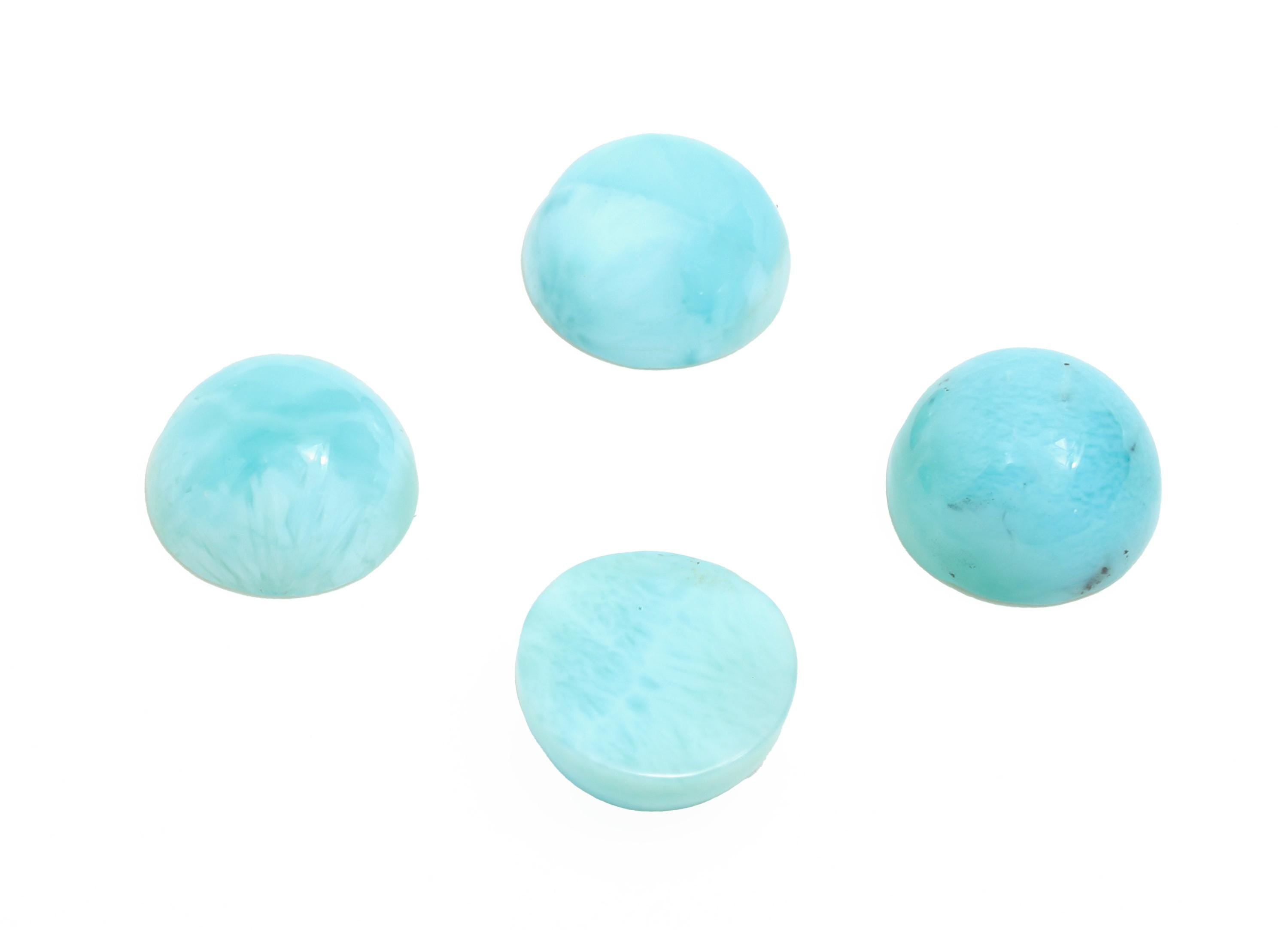 9mm Round Larimar Natural Stone - Blue Larimar Cabochon For Crafts - Larimar Stone For Bezel Setting - Larimar For Jewelry Making - NS2744 - DOMEDBAZAAR
