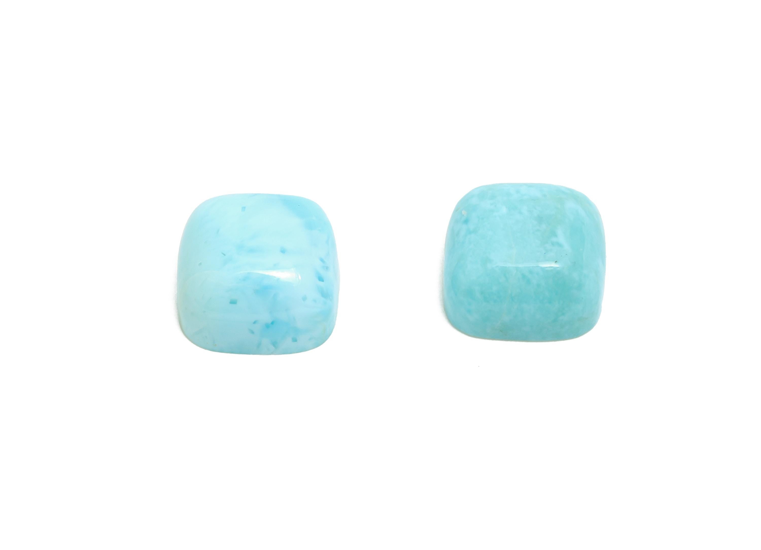 8mm Square Larimar Natural Stone - Blue Larimar Cabochon For Crafts - Larimar Stone For Bezel Setting - Larimar For Jewelry Making - NS2746 - DOMEDBAZAAR