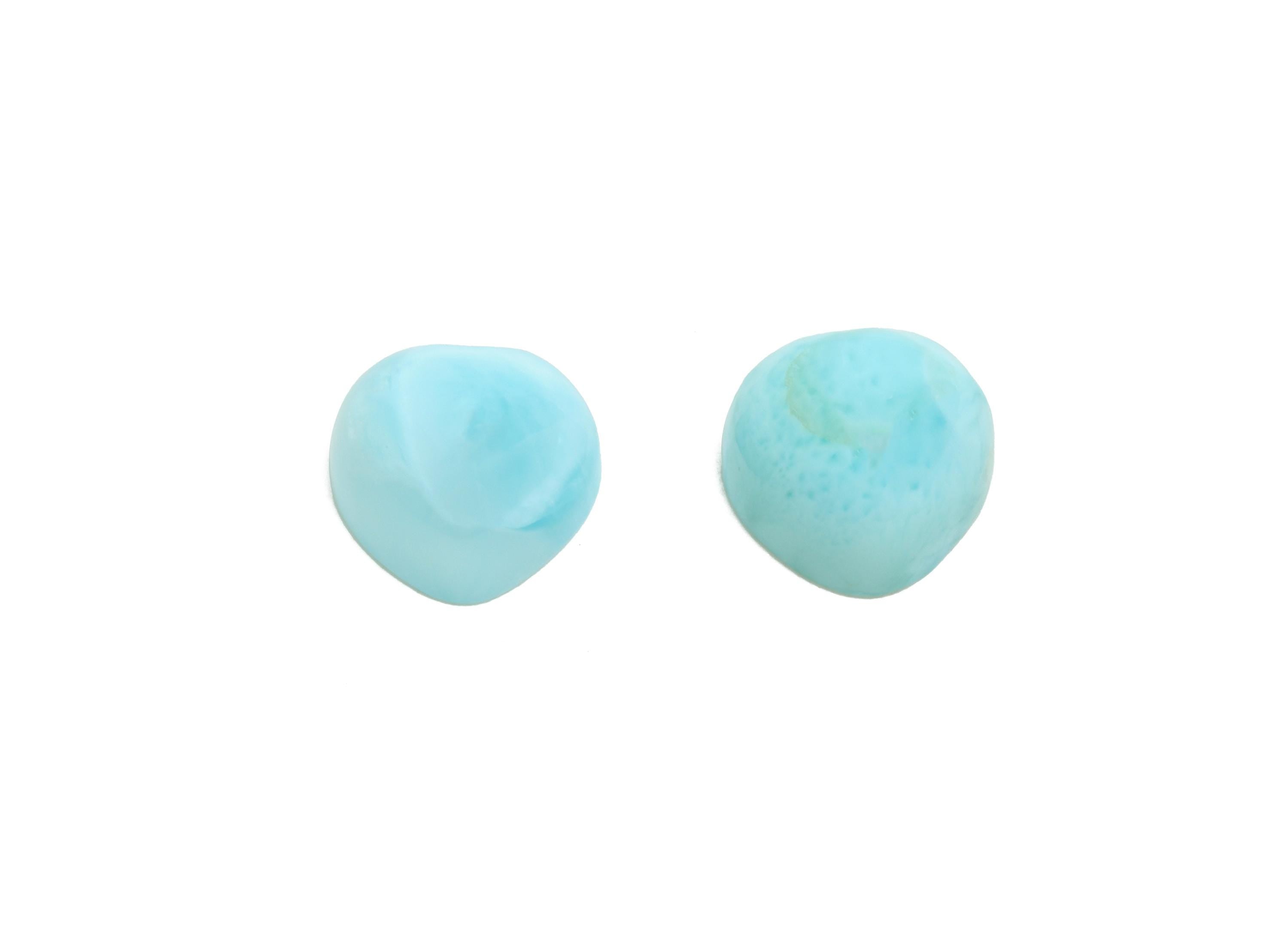 8mm Heart Larimar Natural Stone - Blue Larimar Cabochon For Crafts - Larimar Stone For Bezel Setting - Larimar For Jewelry Making - NS2747 - DOMEDBAZAAR