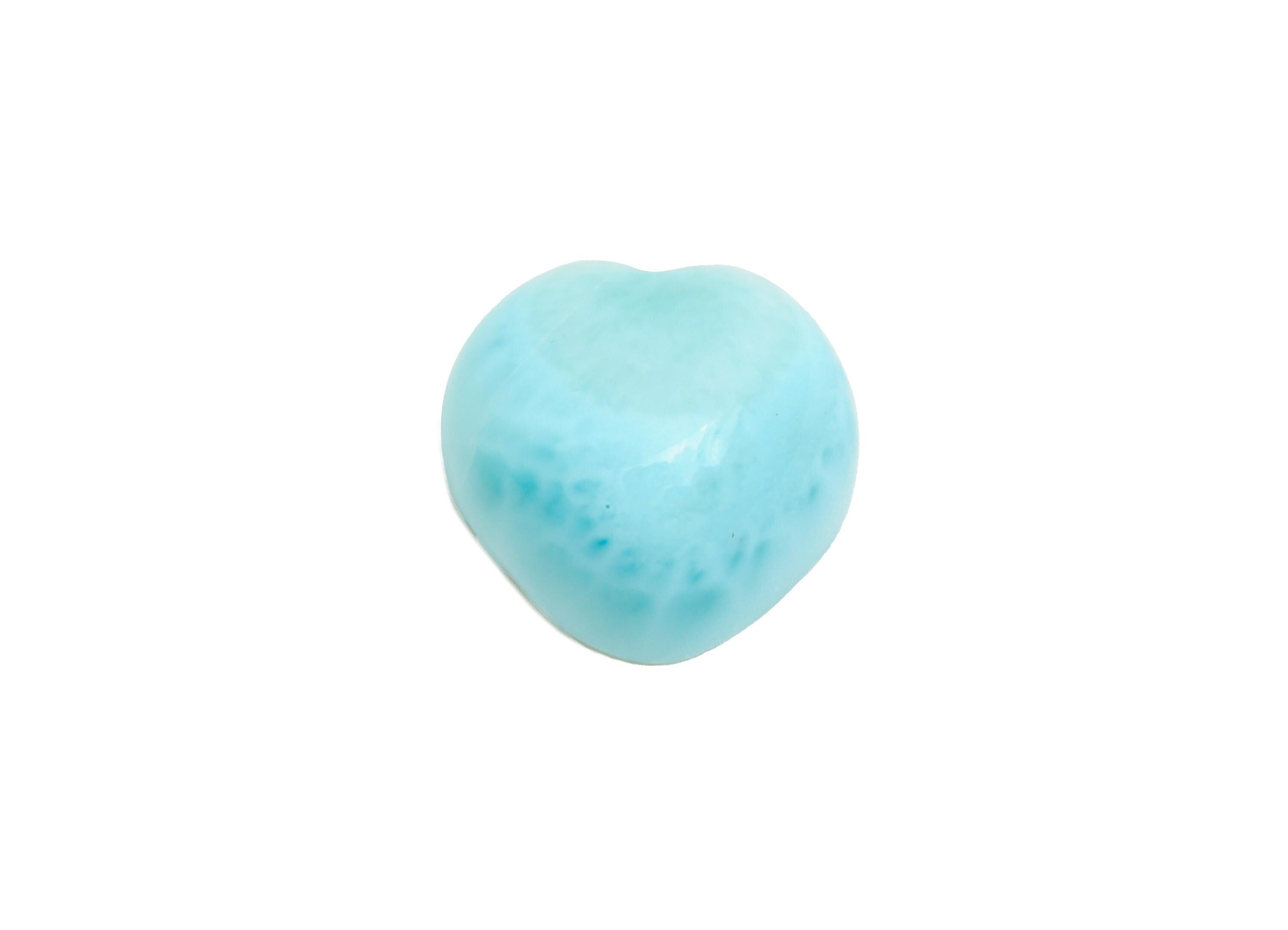 9mm Heart Larimar Natural Stone - Blue Larimar Cabochon For Crafts - Larimar Stone For Bezel Setting - Larimar For Jewelry Making - NS2748 - DOMEDBAZAAR