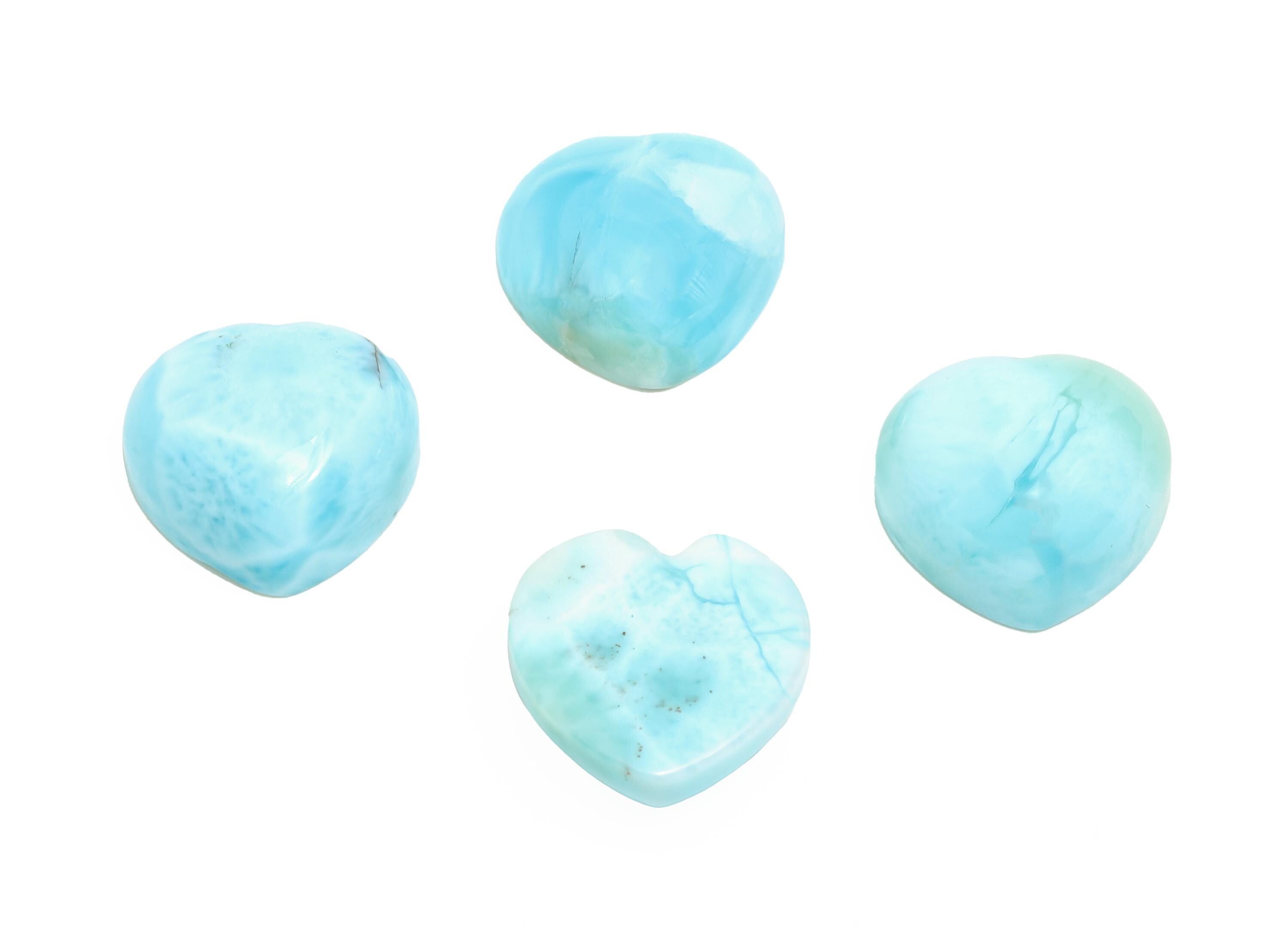 11mm Heart  Larimar Natural Stone - Blue Larimar Cabochon For Crafts - Larimar Stone For Bezel Setting - Larimar For Jewelry Making - NS2749 - DOMEDBAZAAR