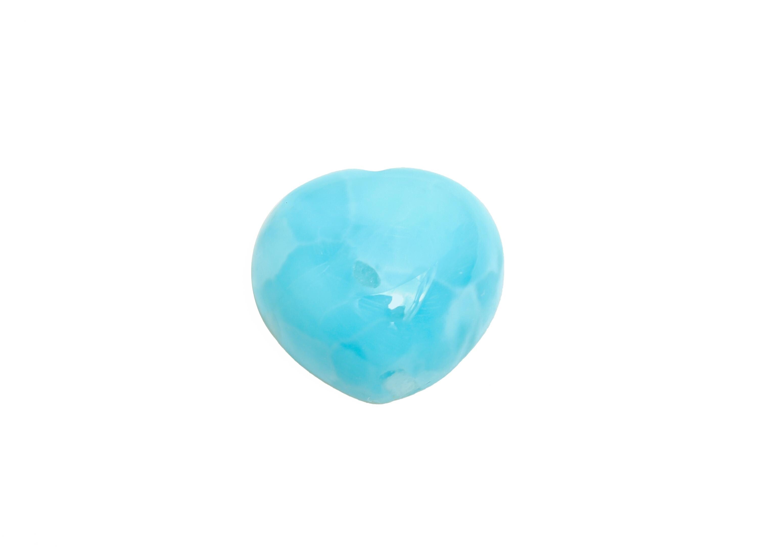 12mm Heart Larimar Natural Stone - Blue Larimar Cabochon For Crafts - Larimar Stone For Bezel Setting - Larimar For Jewelry Making - NS2750 - DOMEDBAZAAR