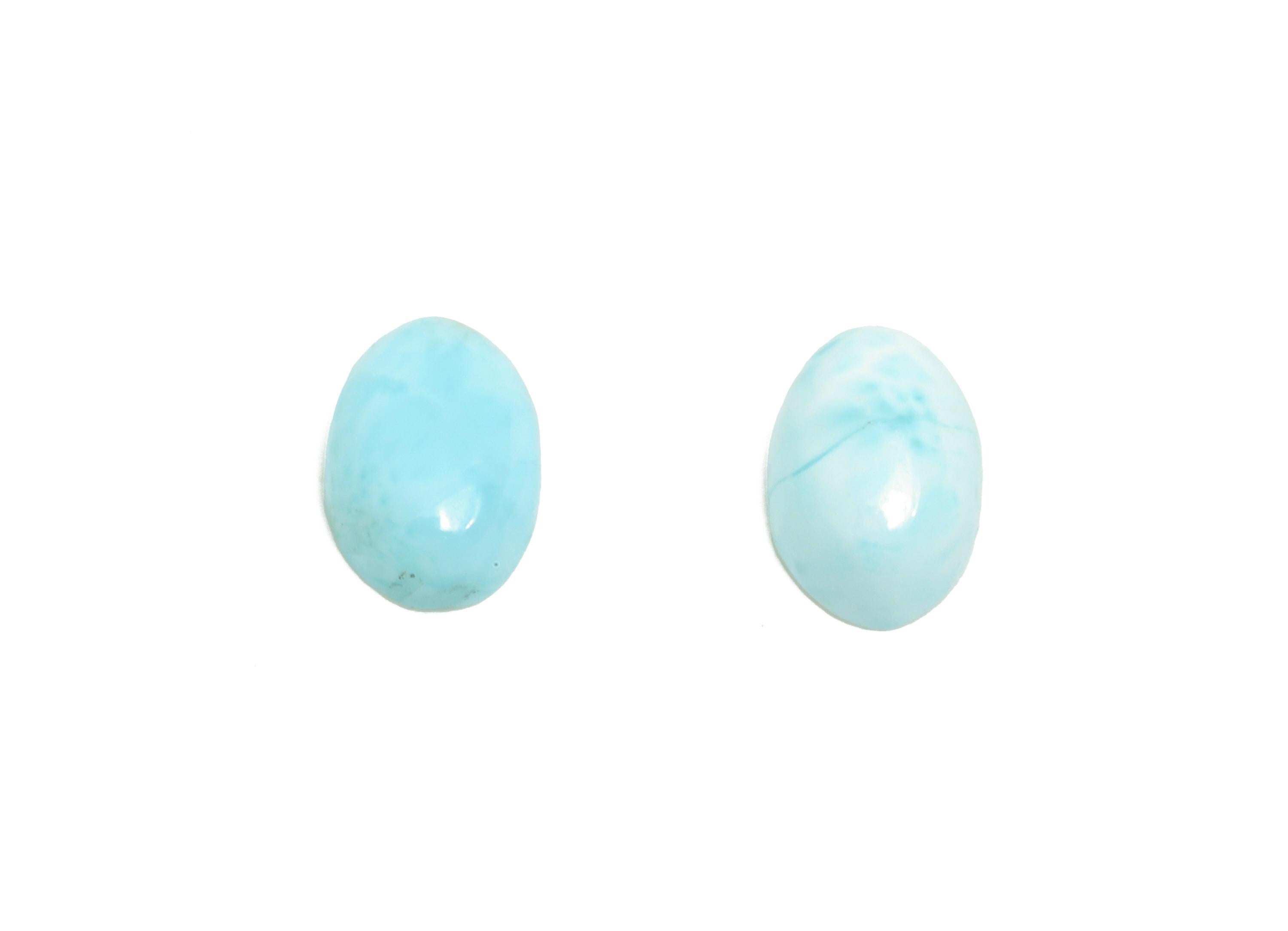 4*6mm Oval Larimar Natural Stone - Blue Larimar Cabochon For Crafts - Larimar Stone For Bezel Setting - Larimar For Jewelry Making - NS2751 - DOMEDBAZAAR