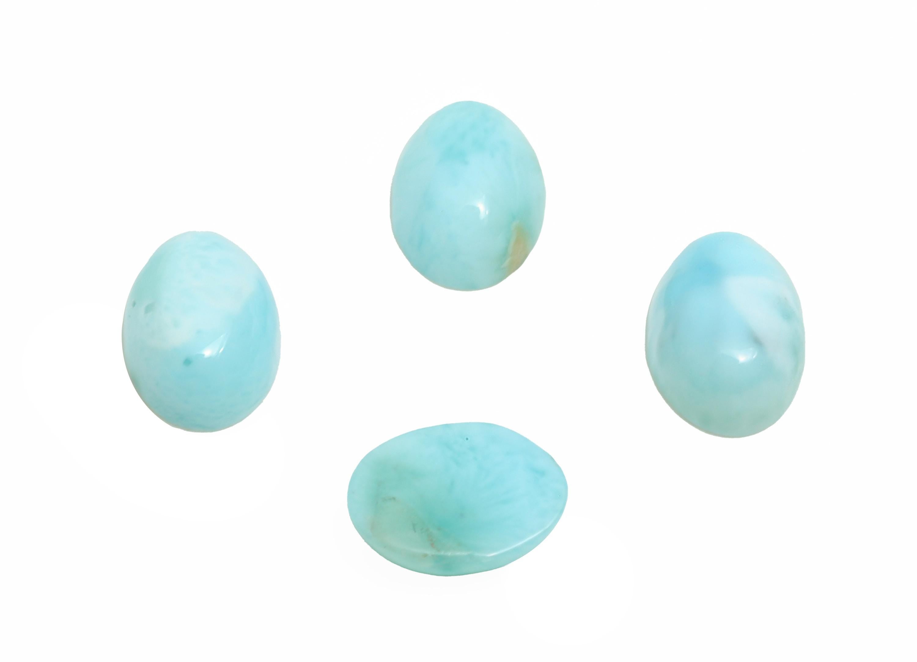 5*7mm Oval Larimar Natural Stone - Blue Larimar Cabochon For Crafts - Larimar Stone For Bezel Setting - Larimar For Jewelry Making - NS2752 - DOMEDBAZAAR