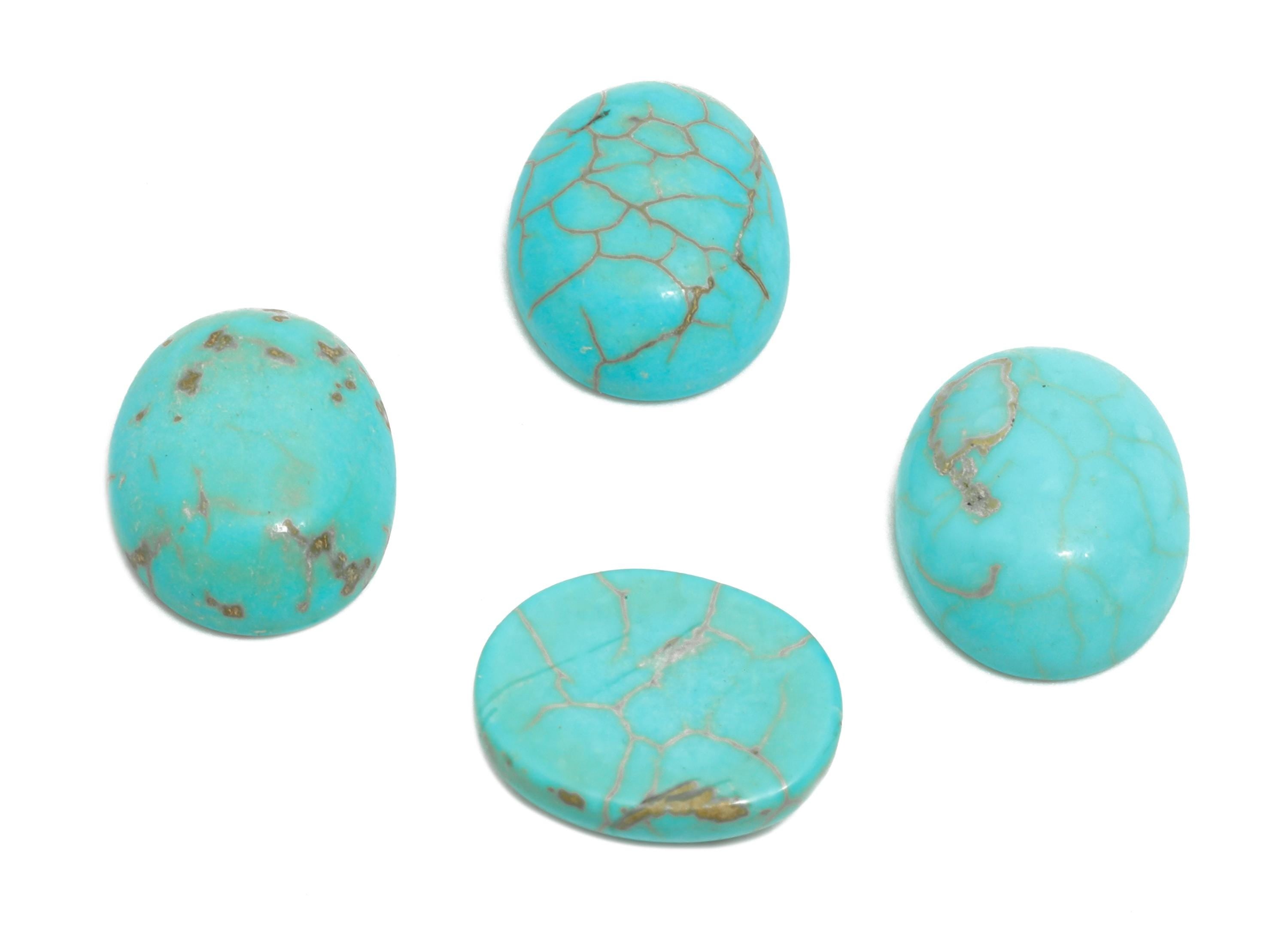 8*10mm Turquoise Natural Stone - Oval Cabochon for Bezel Setting - Setting Stone for Ring or Pendant - DIY Craft Gemstone Making - NS2939 - DOMEDBAZAAR