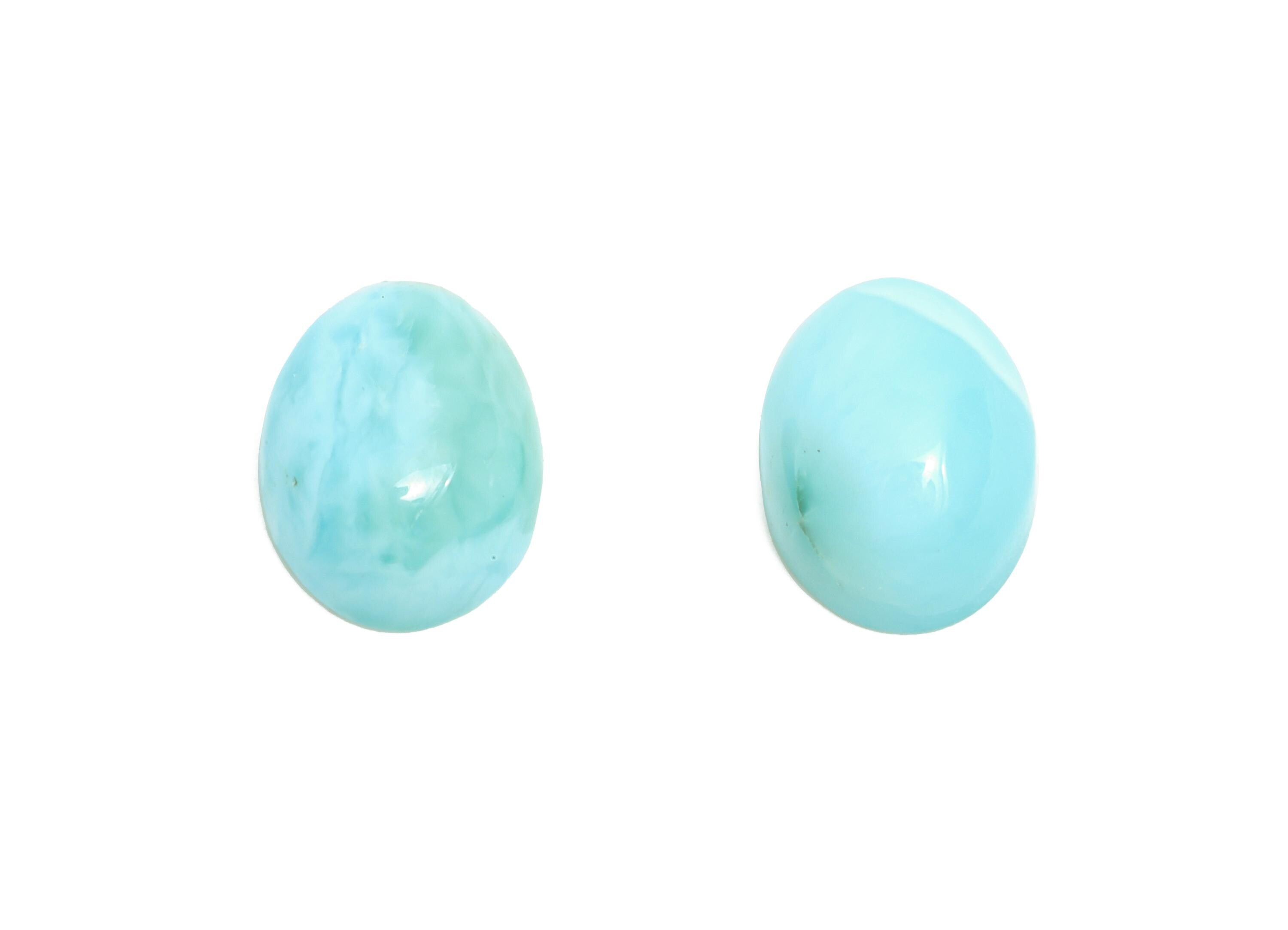 6*8mm Oval Larimar Natural Stone - Blue Larimar Cabochon For Crafts - Larimar Stone For Bezel Setting - Larimar For Jewelry Making - NS2753 - DOMEDBAZAAR