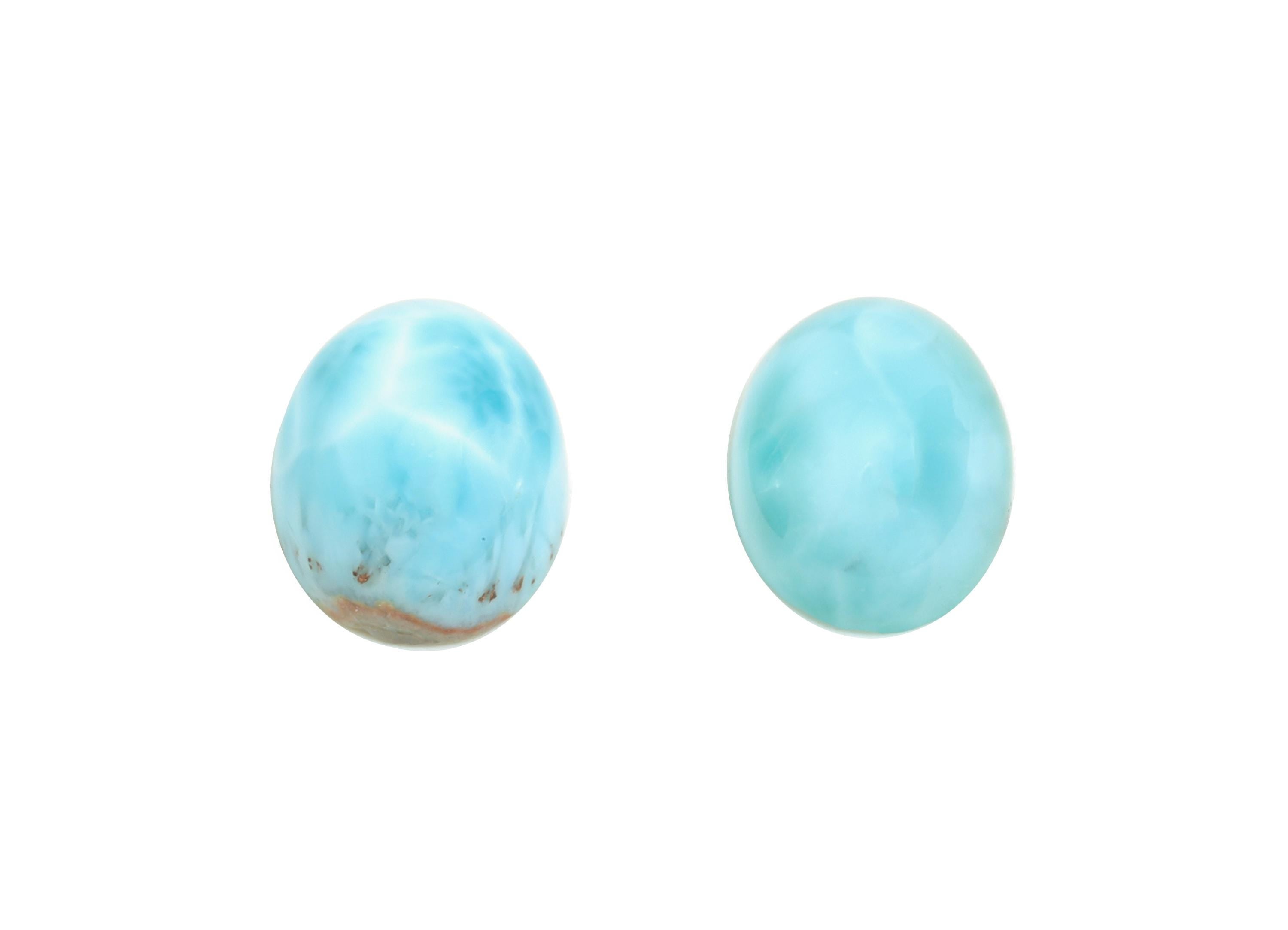 7*9mm Oval Larimar Natural Stone - Blue Larimar Cabochon For Crafts - Larimar Stone For Bezel Setting - Larimar For Jewelry Making - NS2754 - DOMEDBAZAAR
