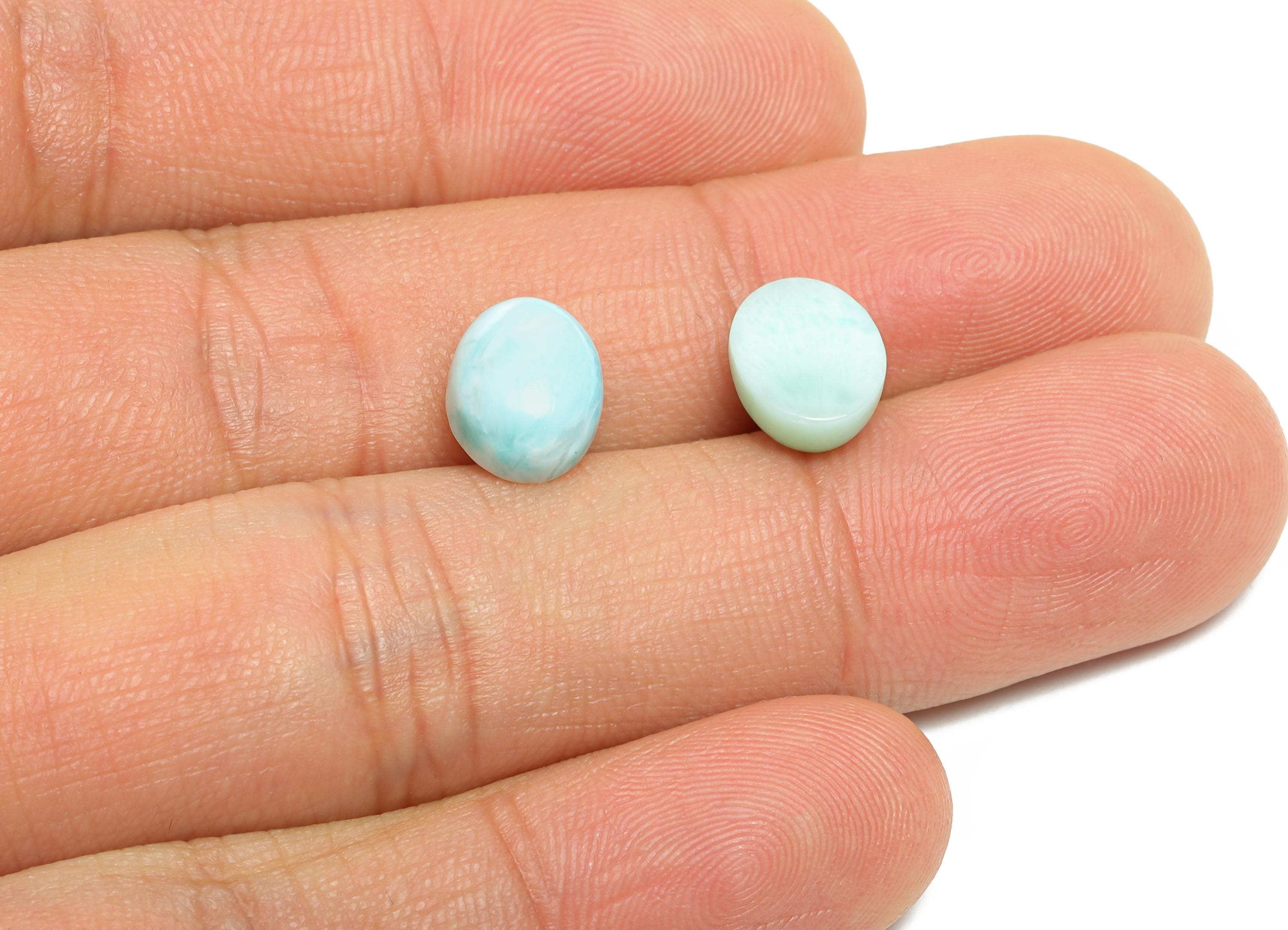 8*10mm Oval Larimar Natural Stone - Blue Larimar Cabochon For Crafts - Larimar Stone For Bezel Setting - Larimar For Jewelry Making - NS2755 - DOMEDBAZAAR