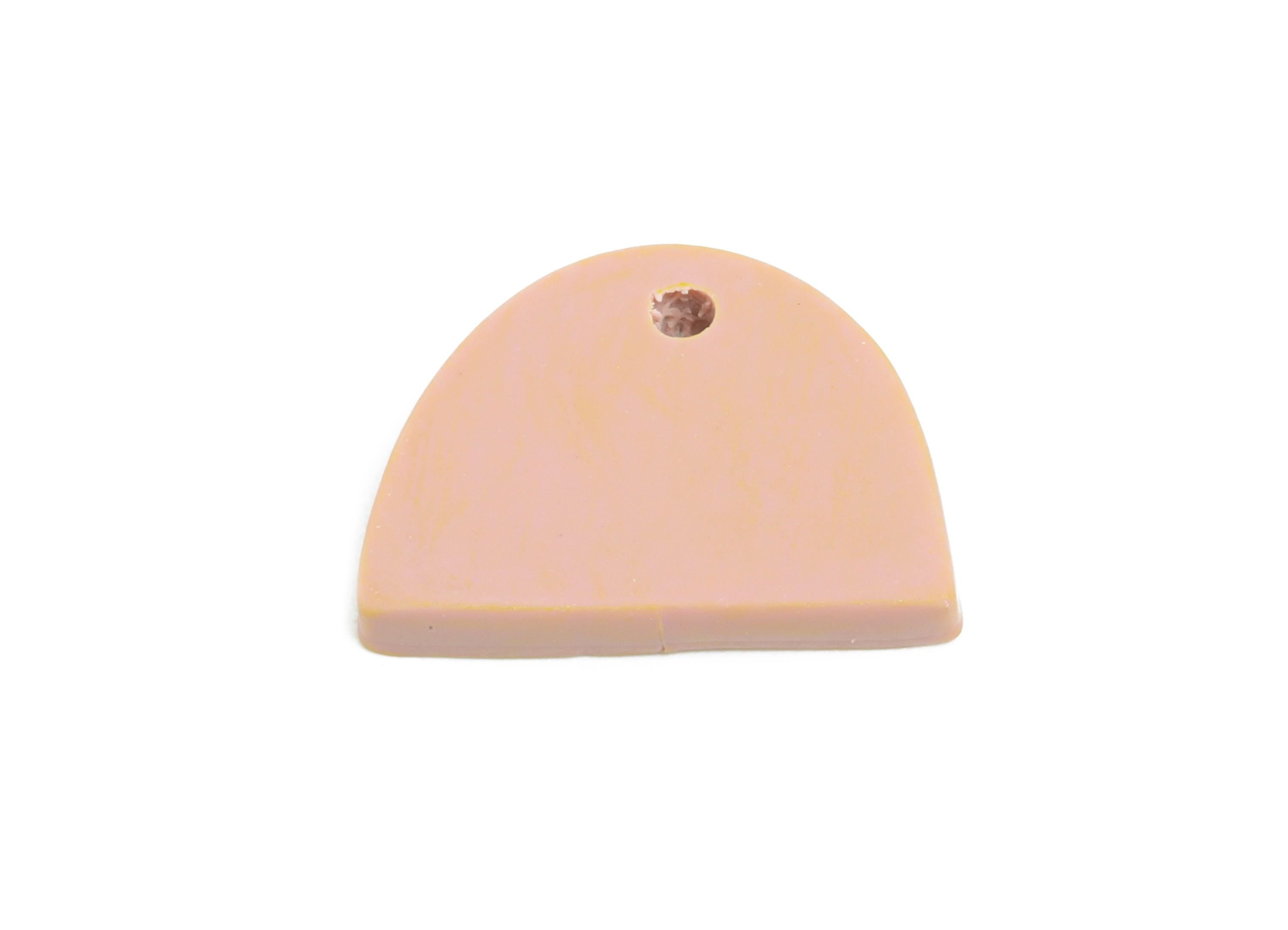 Blank Polymer Clay Pendant - Handmade Semicircle Pendant Base - Geometry Handcrafted Jewelry - Polymer Clay Pendant - 16x11x2.82mm - PC2369A