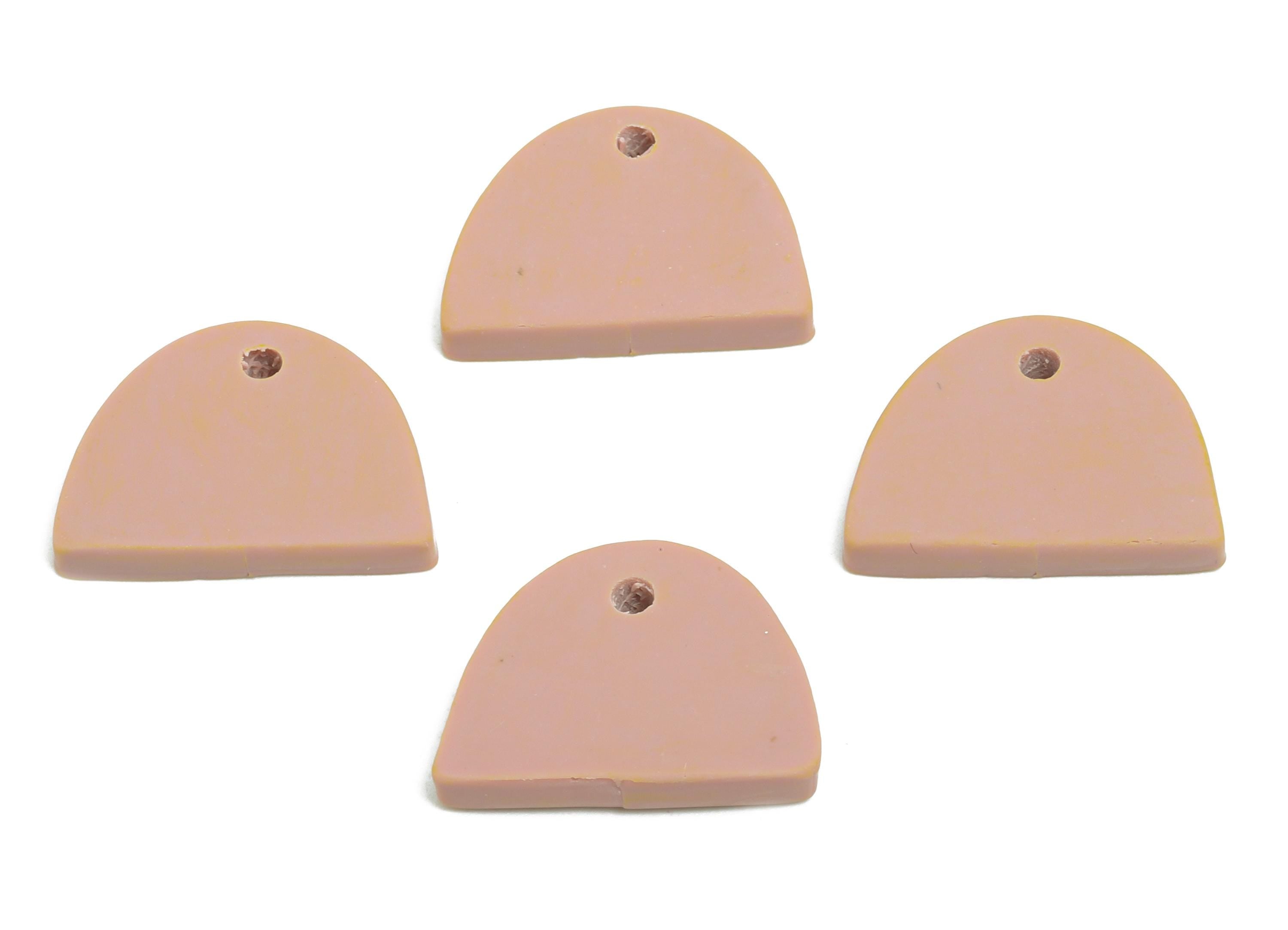 Blank Polymer Clay Pendant - Handmade Semicircle Pendant Base - Geometry Handcrafted Jewelry - Polymer Clay Pendant - 16x11x2.82mm - PC2369A - DOMEDBAZAAR