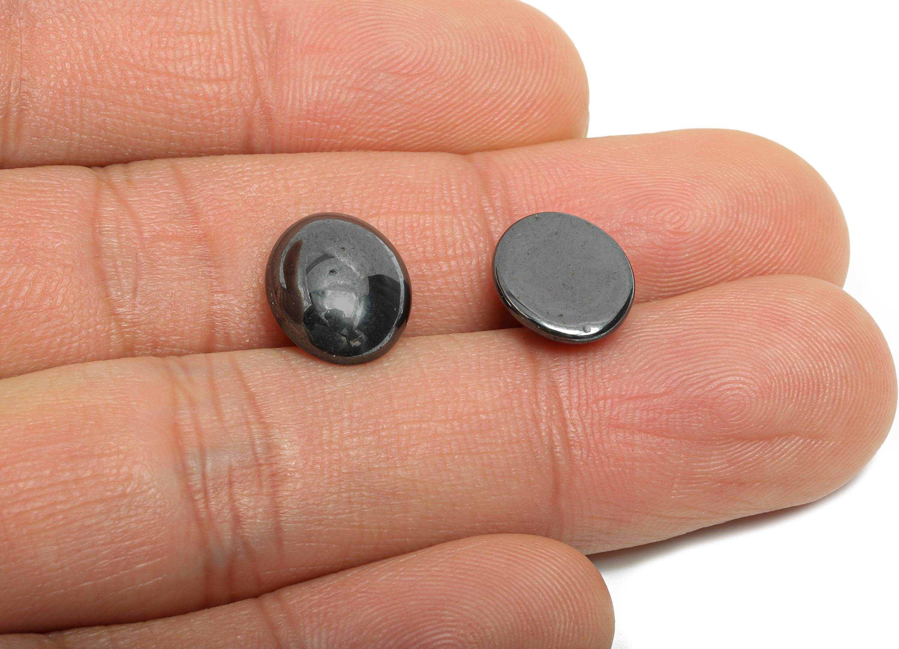 10*12mm Black Tourmaline Cabochon - Oval Natural Stone for Jewelry Making - Bezel Setting Stone for Ring or Pendant - Craft Supplies -NS2918 - DOMEDBAZAAR