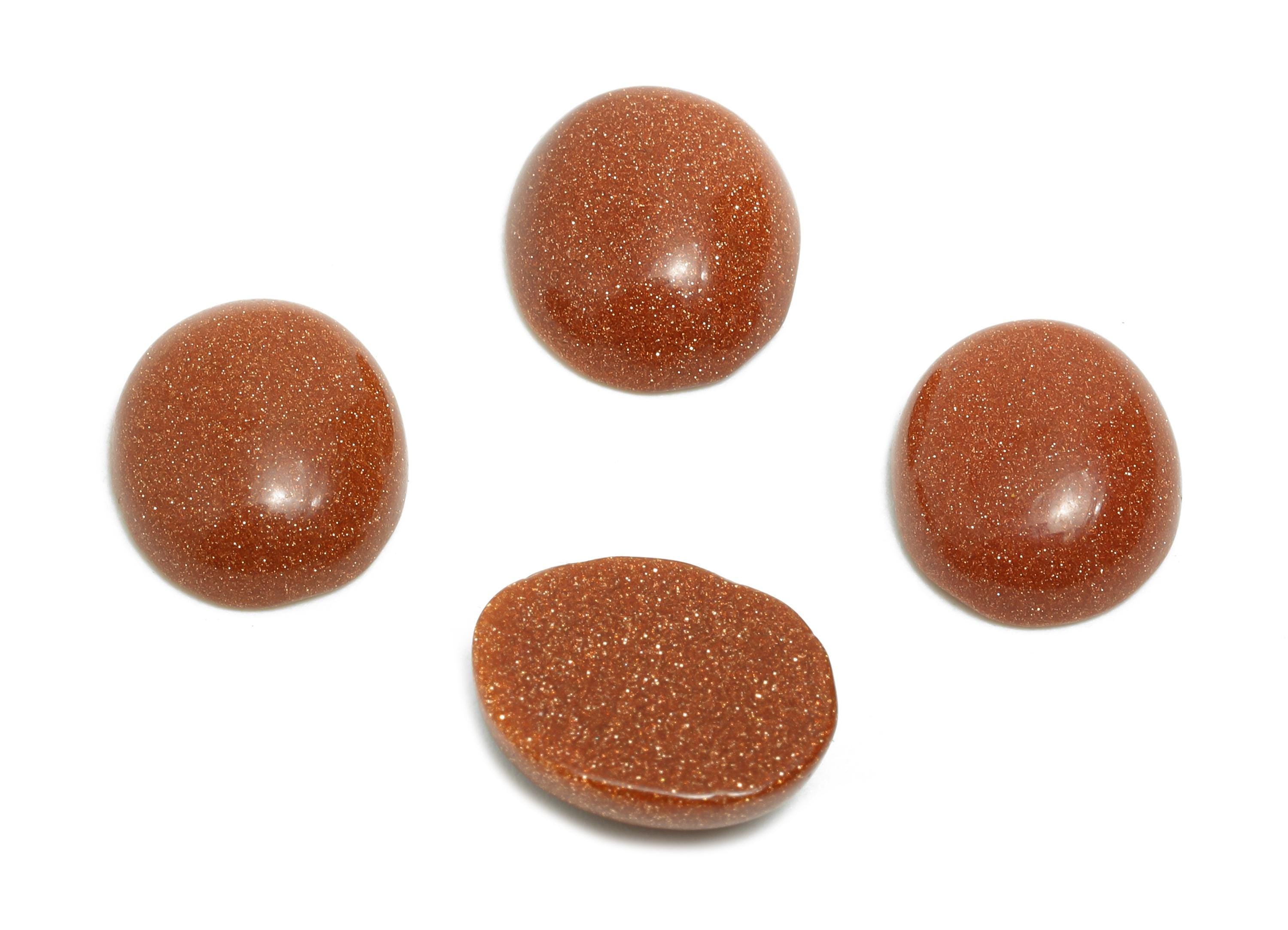 10*12mm Gold Sand Cabochon - Oval Natural Stone for Jewelry Making - Bezel Setting Stone for Ring or Pendant - DIY Craft Supplies - NS2921 - DOMEDBAZAAR