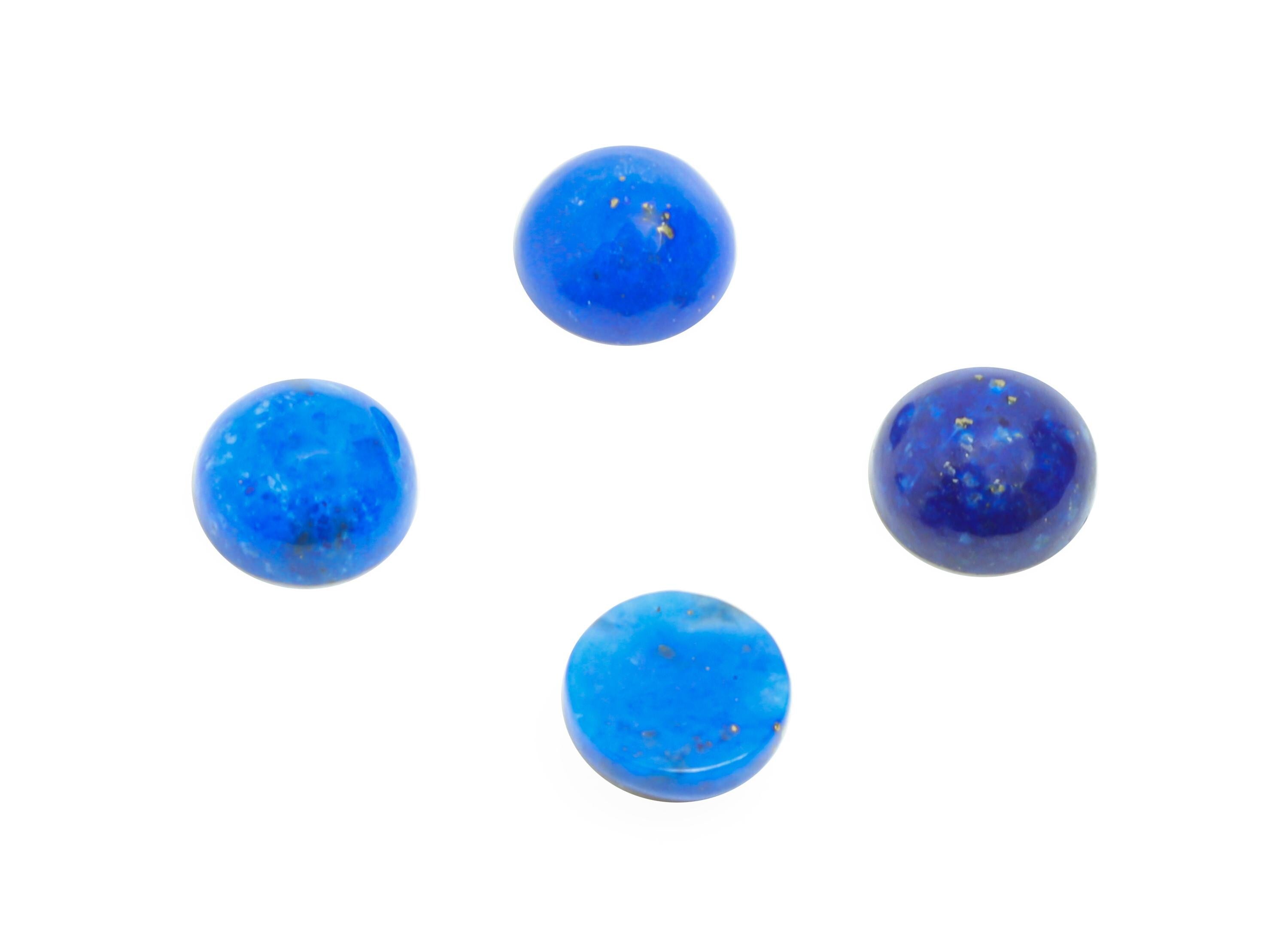 4mm Cabochon Round Deep Blue Lapis Stone - High-Quality Lapis Lazuli For DIY Jewelry - Polished Healing Stone For Jewelry Setting - NS2717 - DOMEDBAZAAR