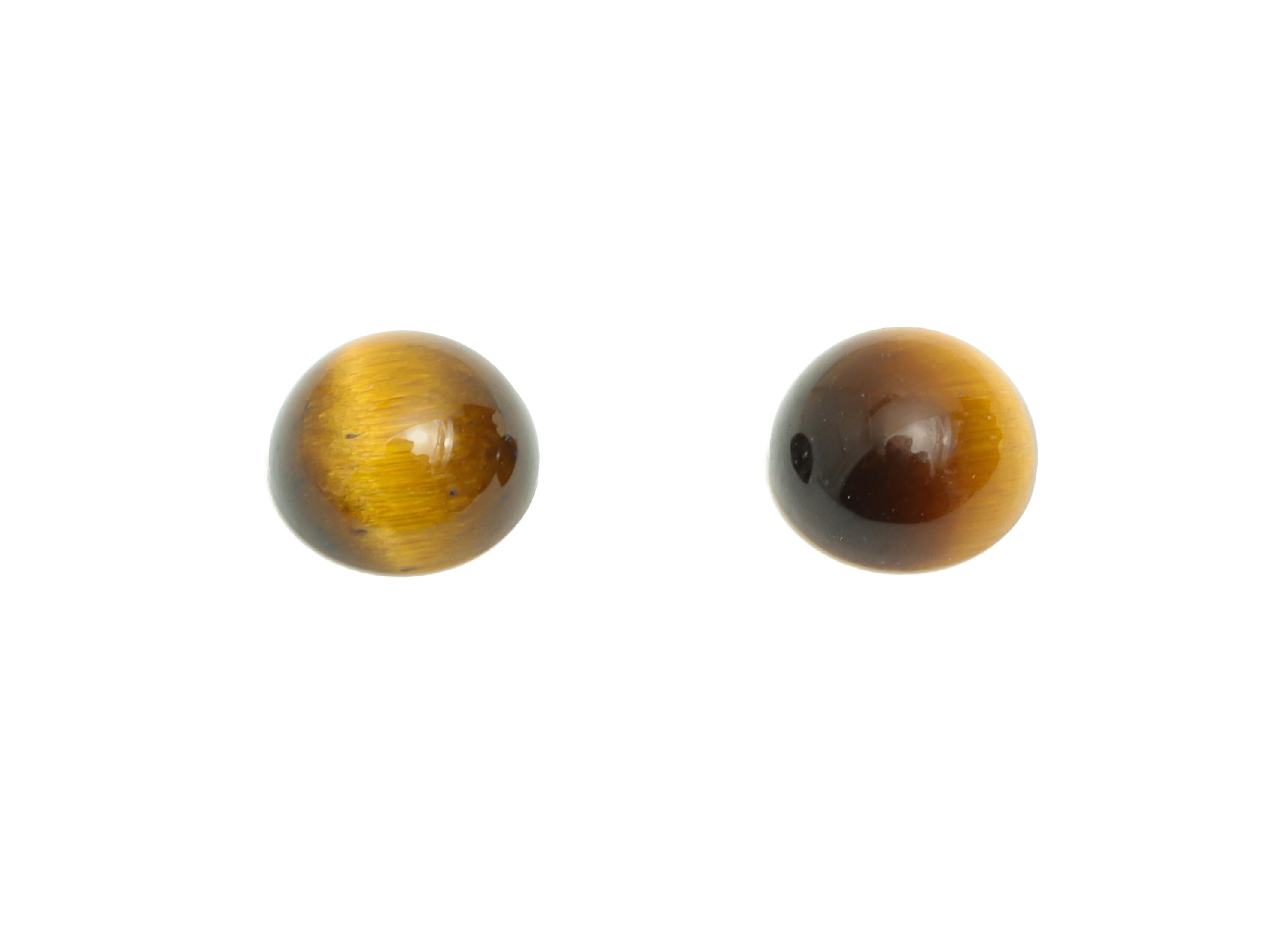6mm Tigereye Cabochon - Round Bezel Setting Stone for Jewelry Making - Smooth Tigereye Cabochon for Ring - Healing Stone Gemstone - NS2938 - DOMEDBAZAAR