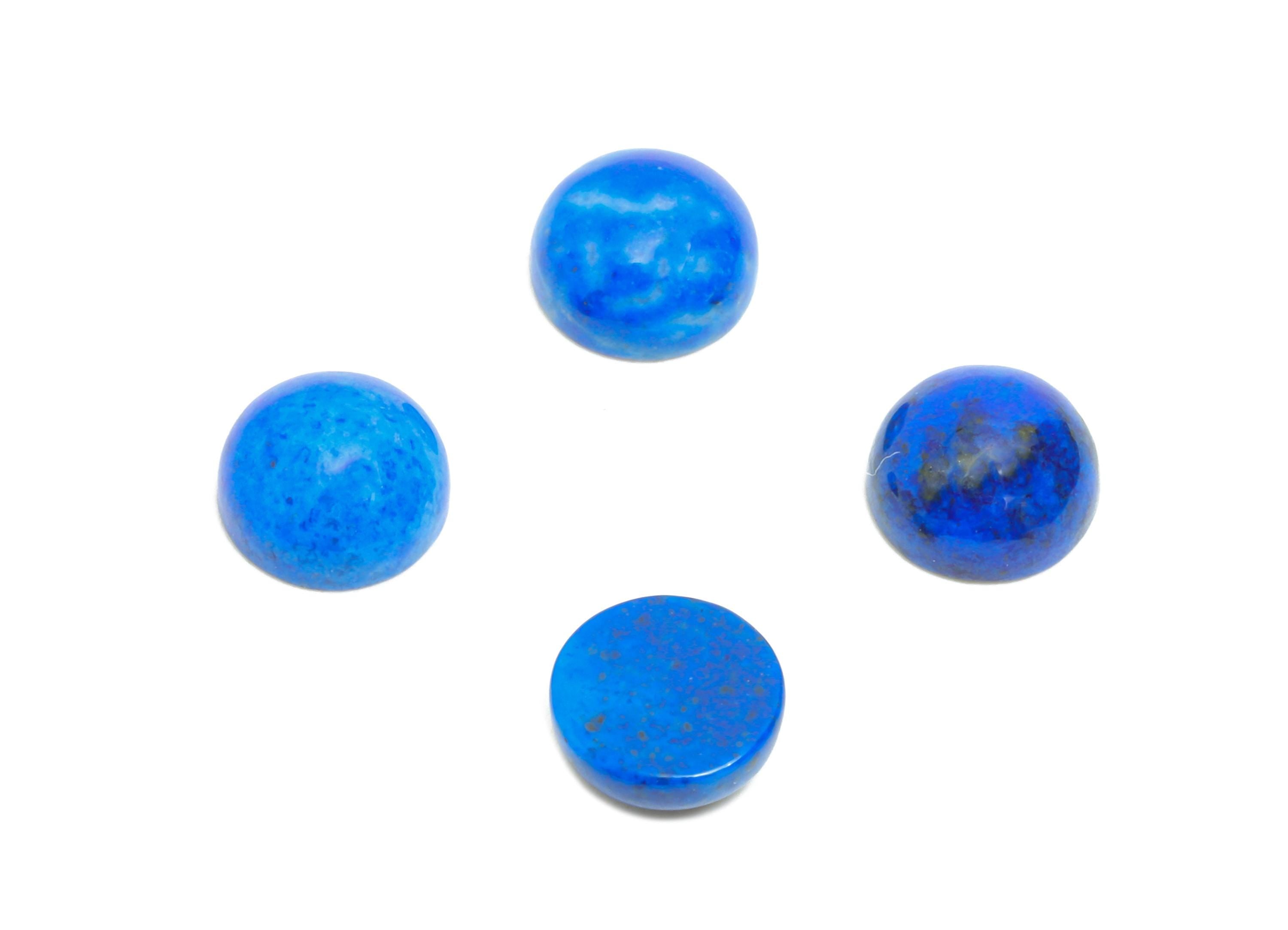 6mm Cabochon Round Deep Blue Lapis Stone - High-Quality Lapis Lazuli For DIY Jewelry - Polished Healing Stone For Jewelry Setting - NS2719 - DOMEDBAZAAR
