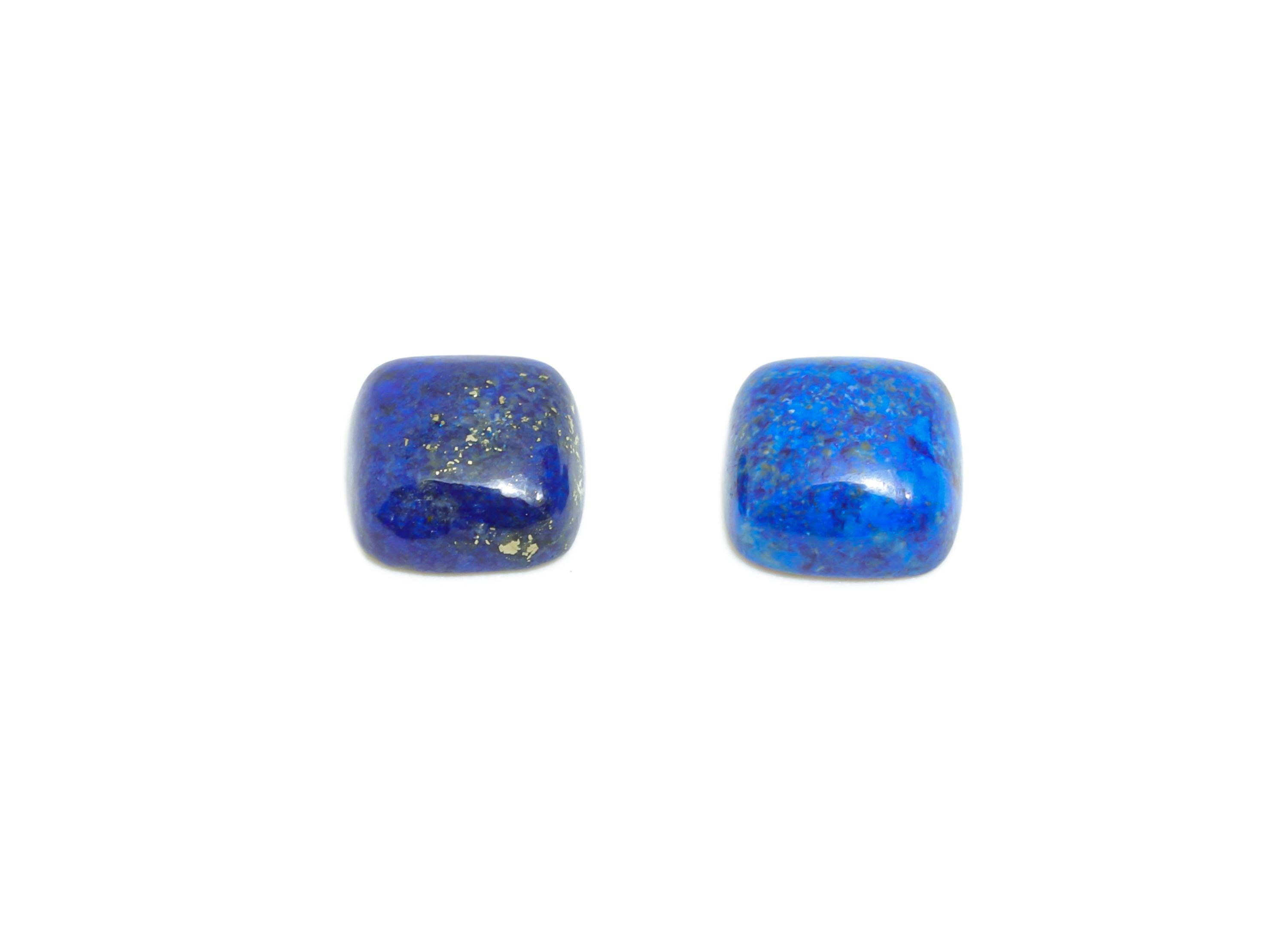 6mm Cabochon Square Deep Blue Lapis Stone - High-Quality Lapis Lazuli For DIY Jewelry - Polished Healing Stone For Jewelry Setting - NS2721 - DOMEDBAZAAR