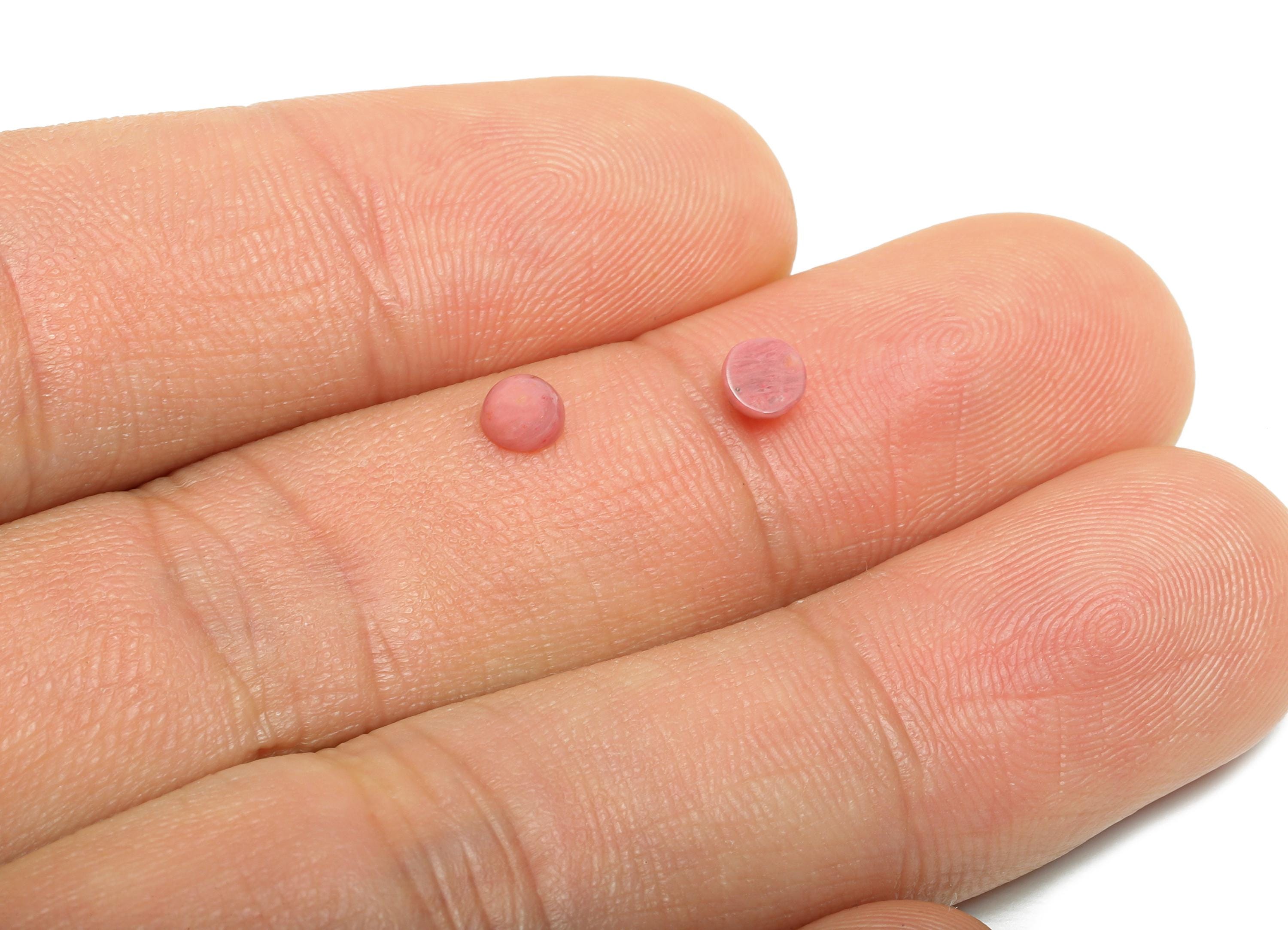 4mm Rhodonite Cabochon - Round Bezel Setting Stone for Pendant Jewelry - Polished Cabochon for Rings - Healing Stone Gemstone - NS2929 - DOMEDBAZAAR